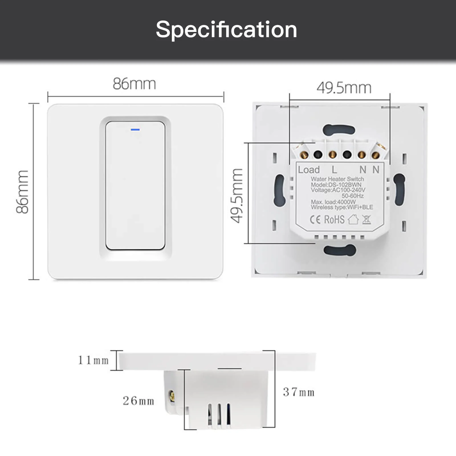 MOES Smart WiFi Water Heater Boiler Switch Wireless Control Timer for Heating Water 7