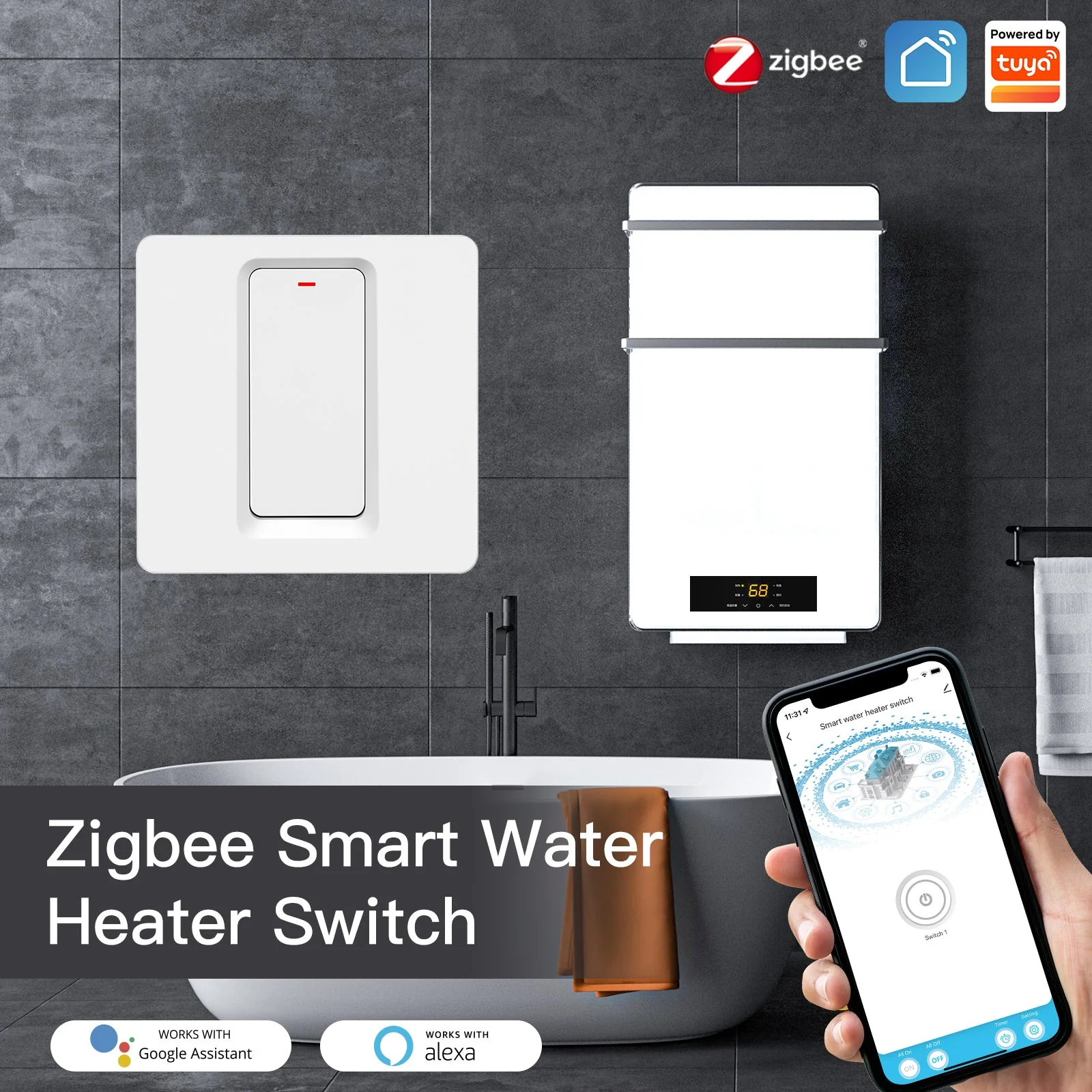 MOES Smart ZigBee Water Heater Boiler Switch Wireless Control Timer for Heating Water 20A EU 2
