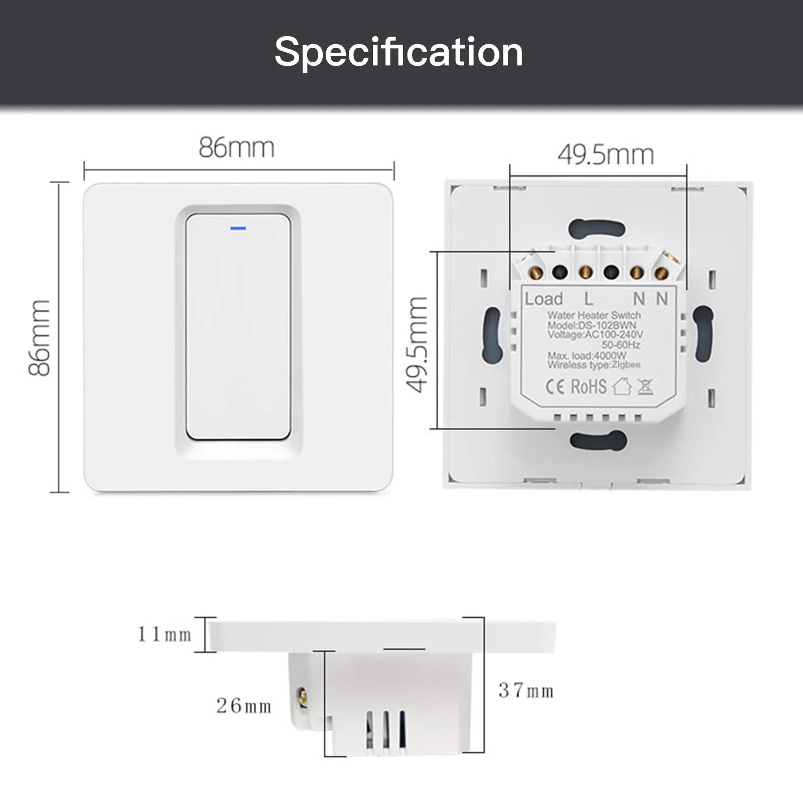 MOES Smart ZigBee Water Heater Boiler Switch Wireless Control Timer for Heating Water 20A EU 7
