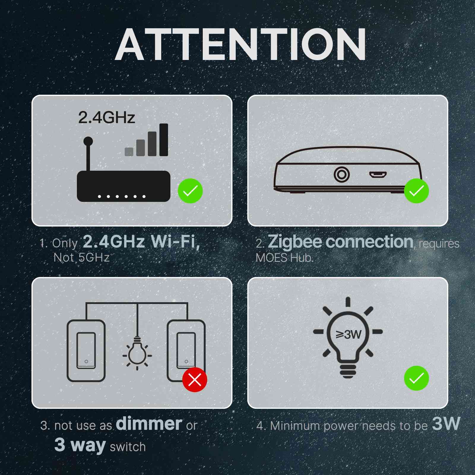 MOES Star Ring ZigBee Smart Light Switch Single Pole, No Neutral Required, No Capacitor 3
