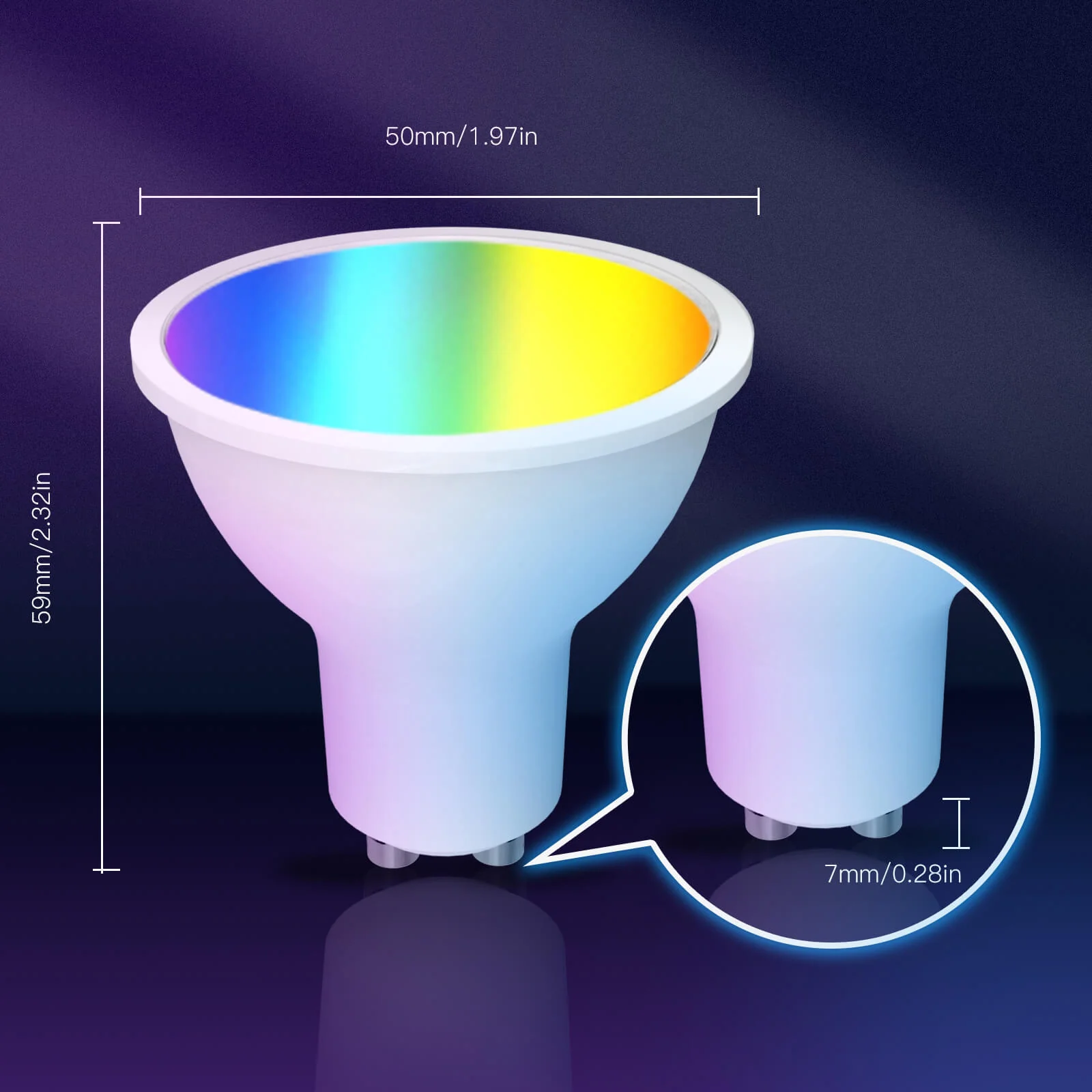 MOES GU10 WiFi Smart Light Bulbs LED RGB Warm Dimmable Lamps 5W Alexa Google APP 7