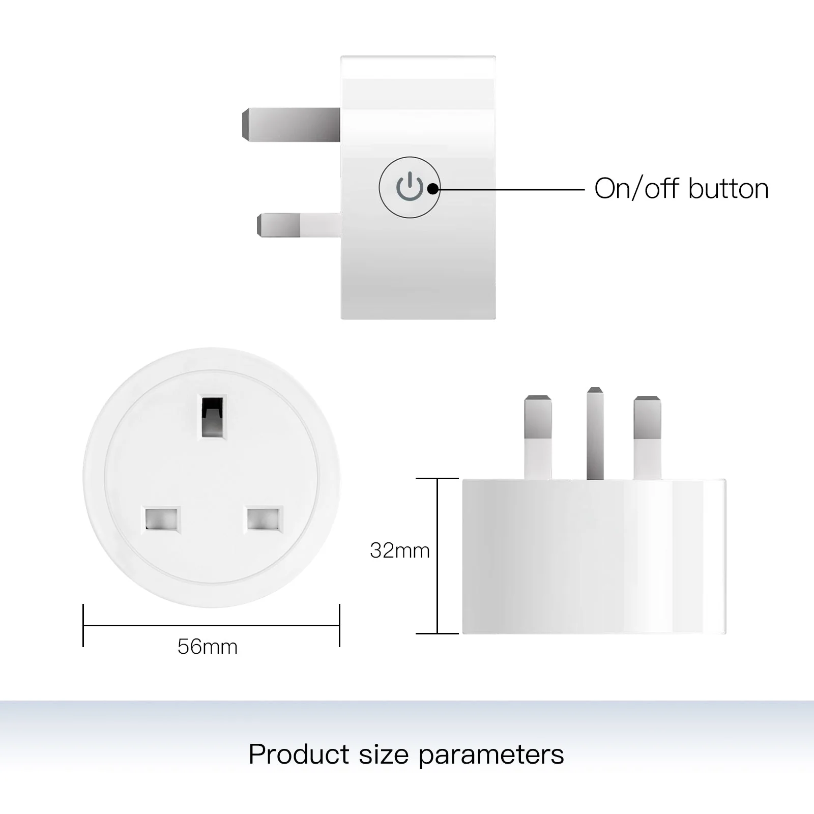 MOES WiFi Smart Power Dimmer Plug Brightness Adjust Timer Socket UK Standard 7