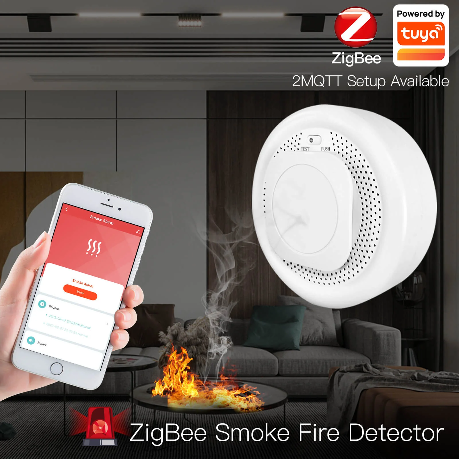 MOES ZigBee Smart Smoke Fire Detector Sensor 2