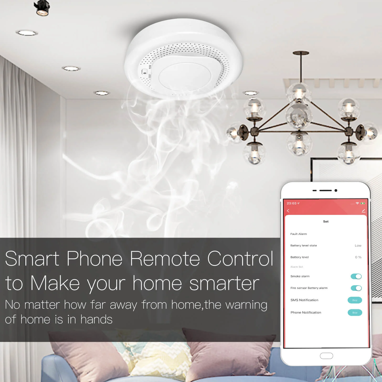 MOES ZigBee Smart Smoke Fire Detector Sensor 4