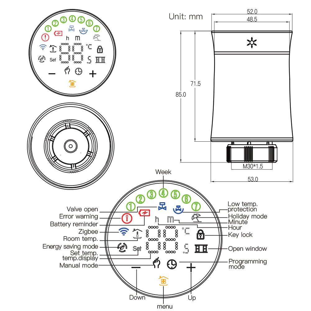 MOES ZigBee Smart Radiator Valves Tuya Save Energy Black White TRV BRT 100 Mini Soft Touching Thermostatic Valve 8