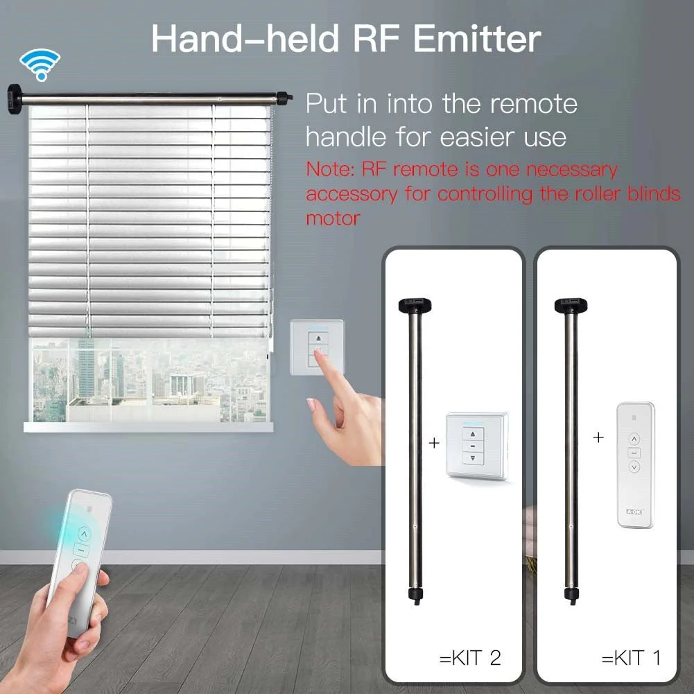 Rechargeable Tubular Roller Blind Motor RF433 Remote Control 2