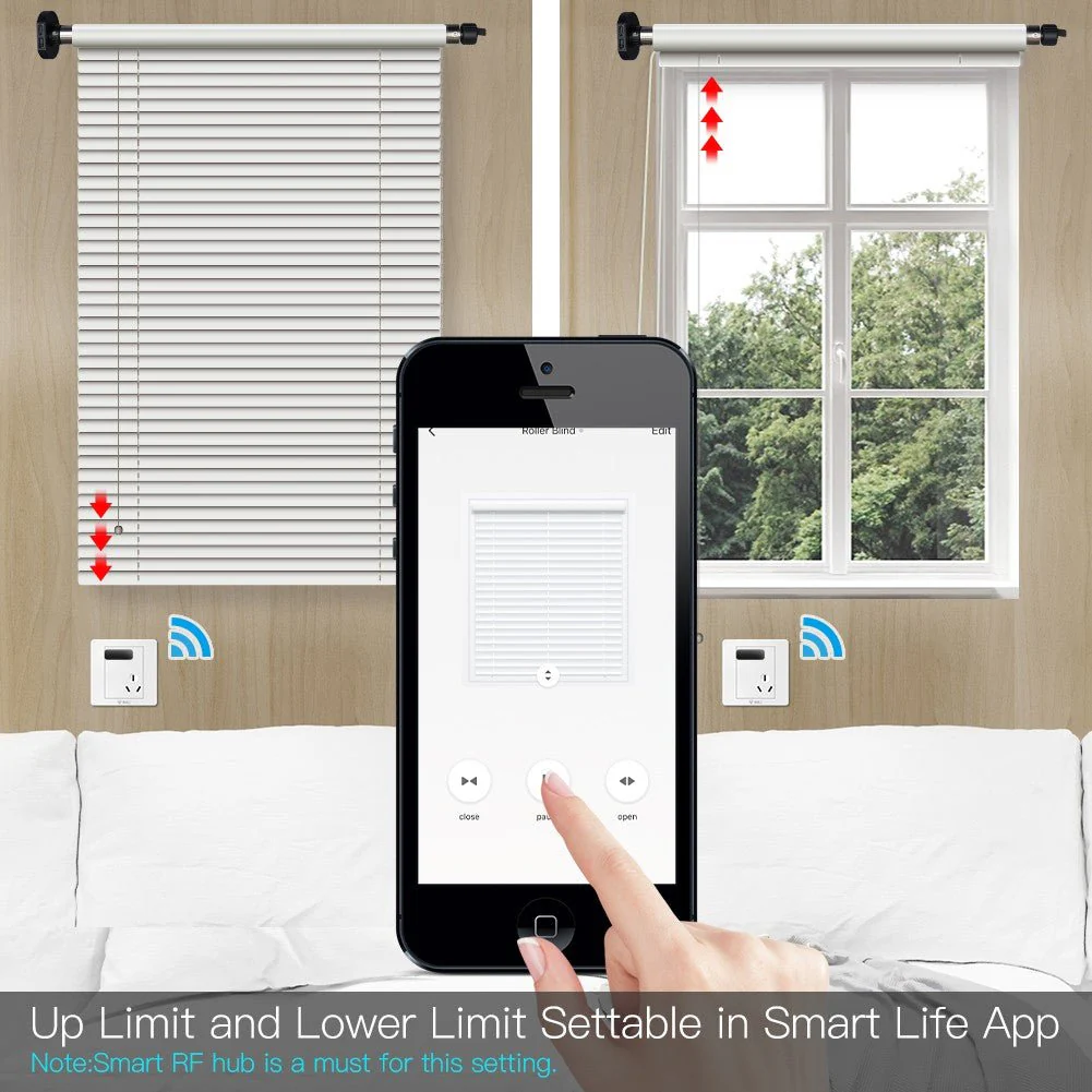 Rechargeable Tubular Roller Blind Motor RF433 Remote Control 4