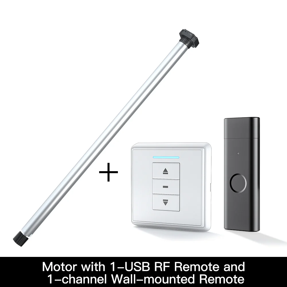 Rechargeable Tubular Roller Blind Motor RF433 Remote Control 14
