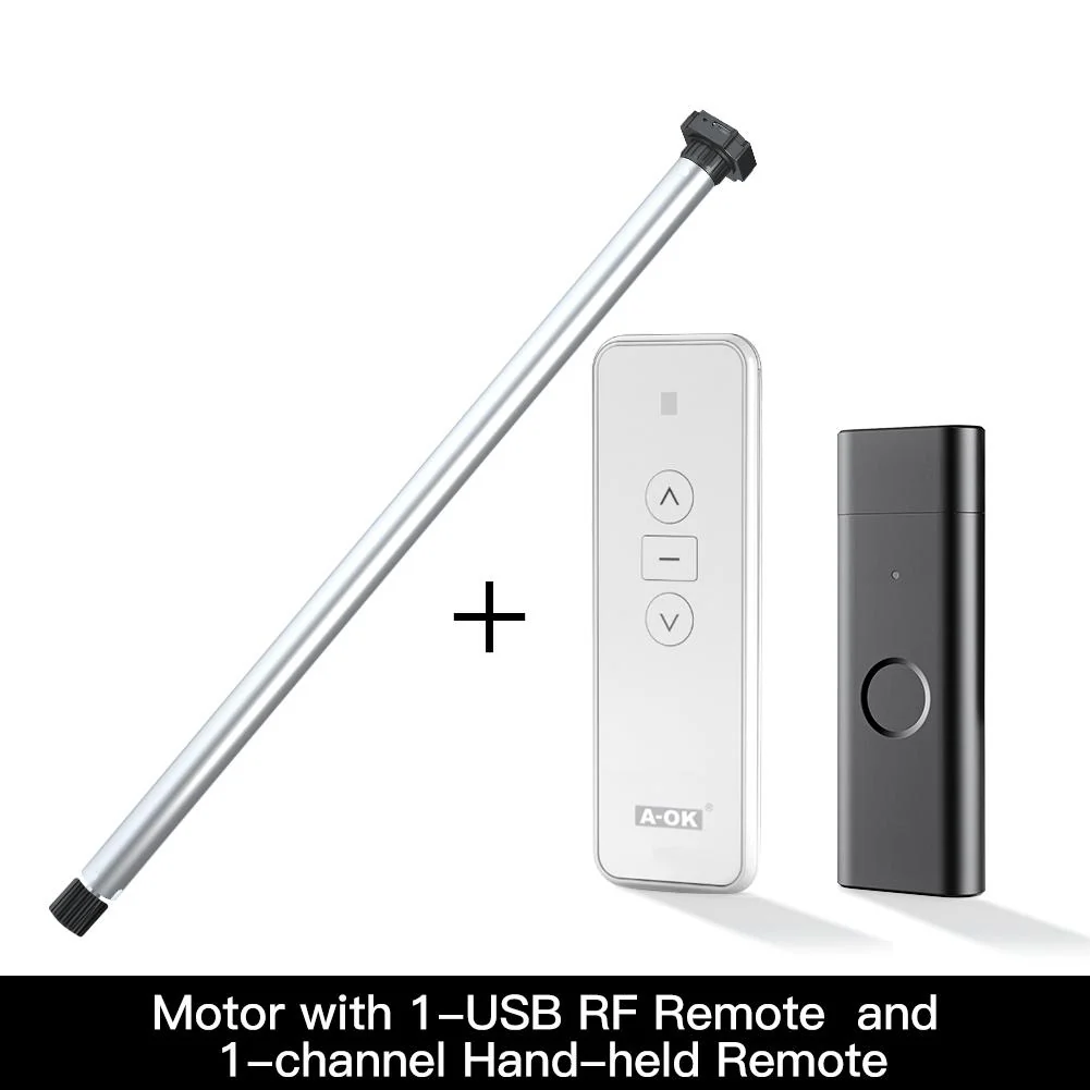 Rechargeable Tubular Roller Blind Motor RF433 Remote Control 15