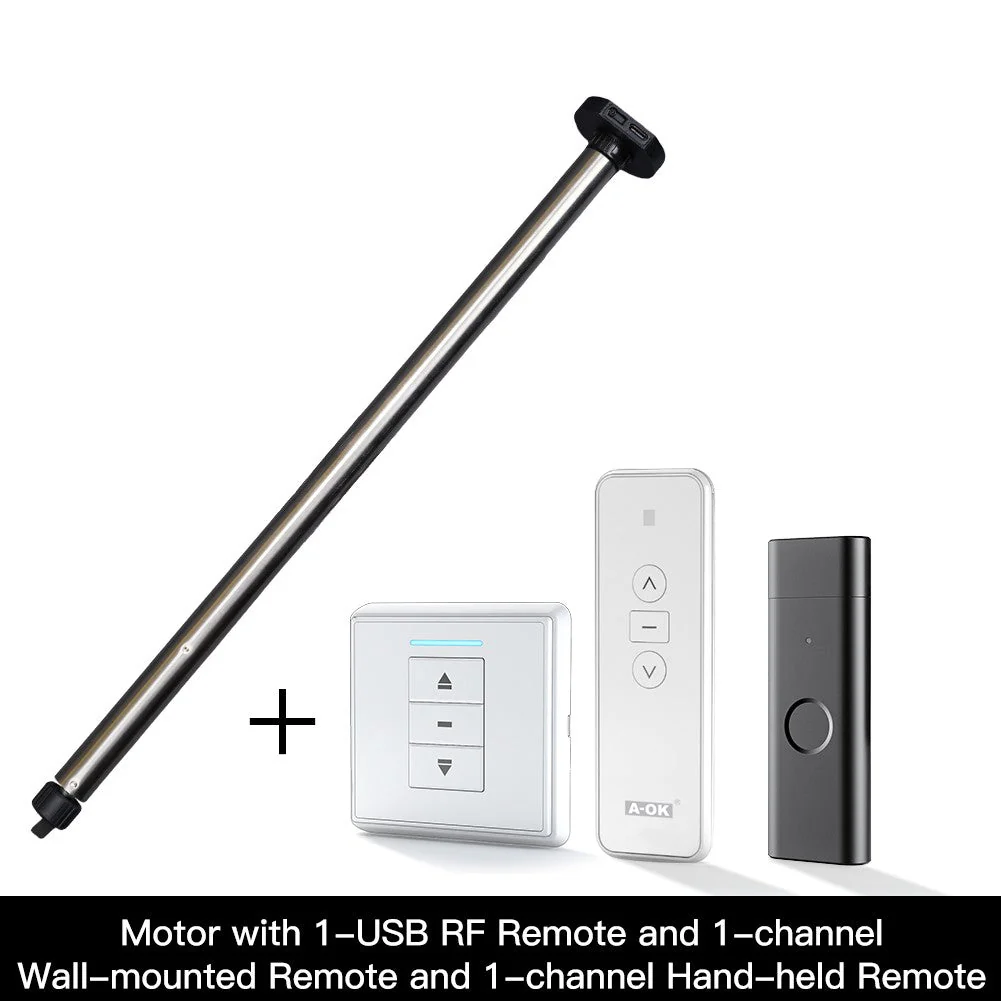 Rechargeable Tubular Roller Blind Motor RF433 Remote Control 19