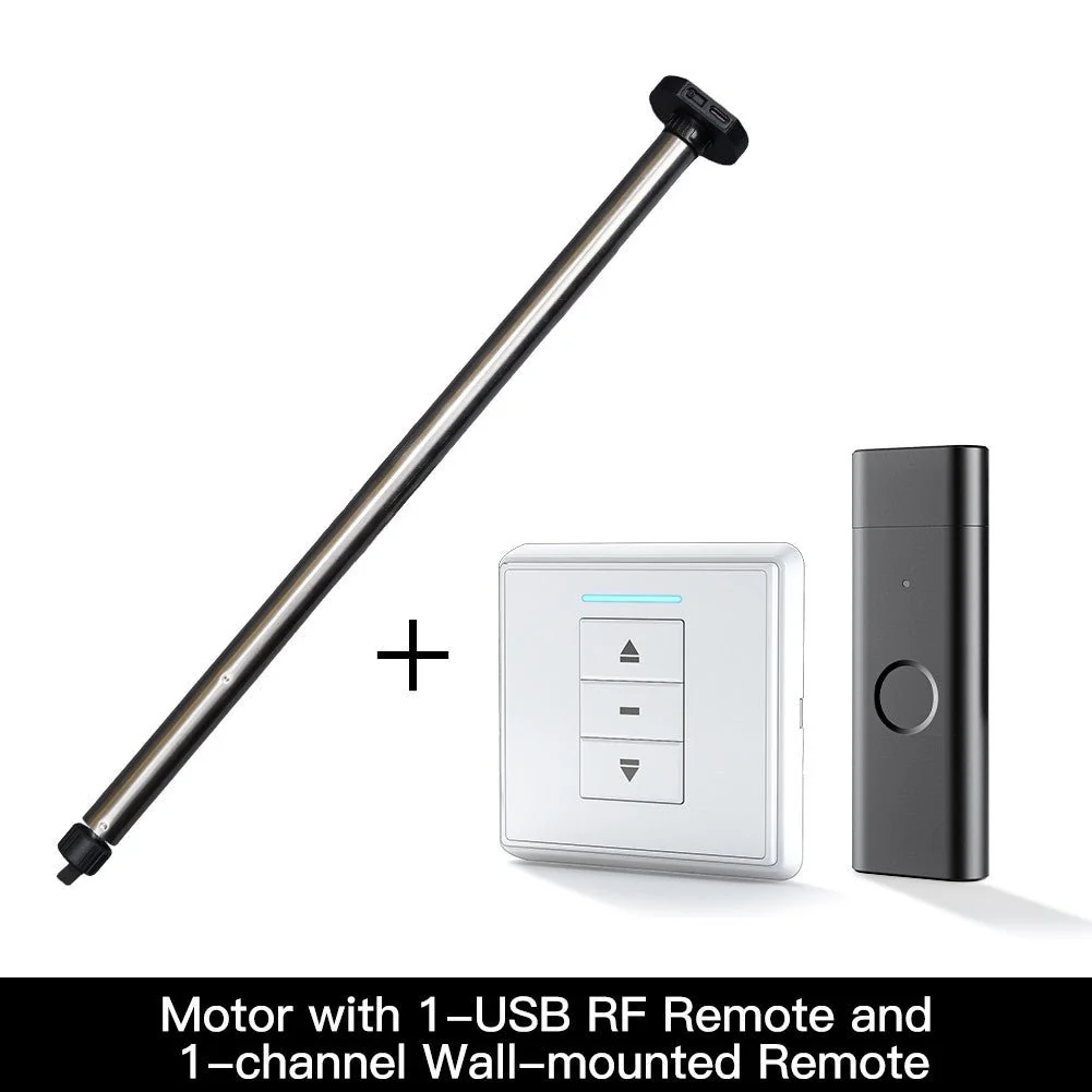 Rechargeable Tubular Roller Blind Motor RF433 Remote Control 25