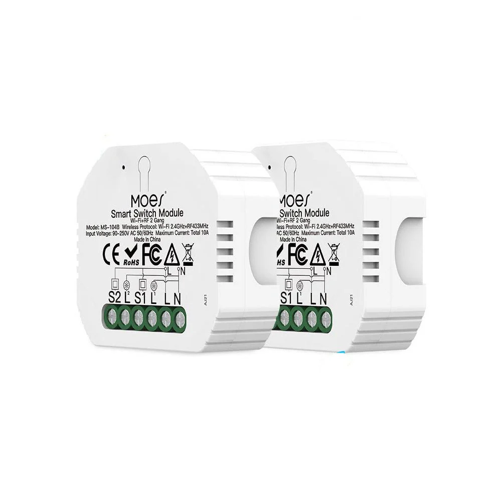 Mini DIY WiFi Relay Module, RF433 Smart Light Switch Module, 1/2 Gang Reset 9