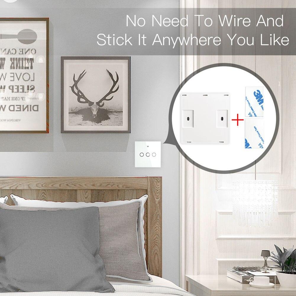 RF433 Smart Wirelesss Wall Glass Panel Transmitter Touch Switch Multi-control Remote EU 2