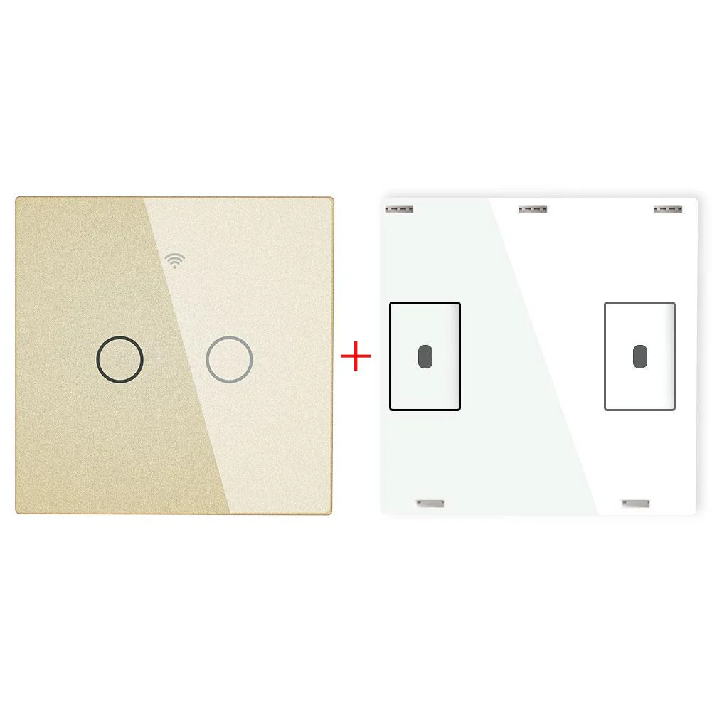 RF433 Smart Wirelesss Wall Glass Panel Transmitter Touch Switch Multi-control Remote EU 12