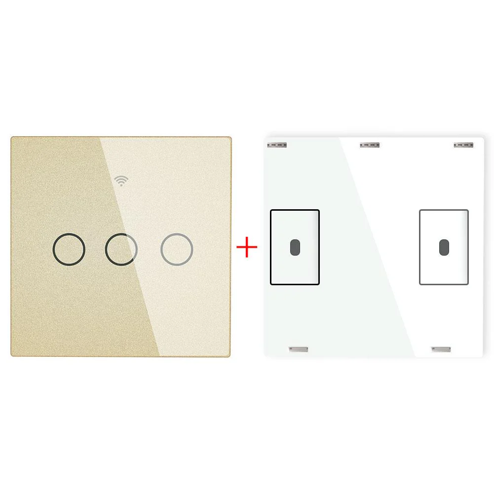 RF433 Smart Wirelesss Wall Glass Panel Transmitter Touch Switch Multi-control Remote EU 13