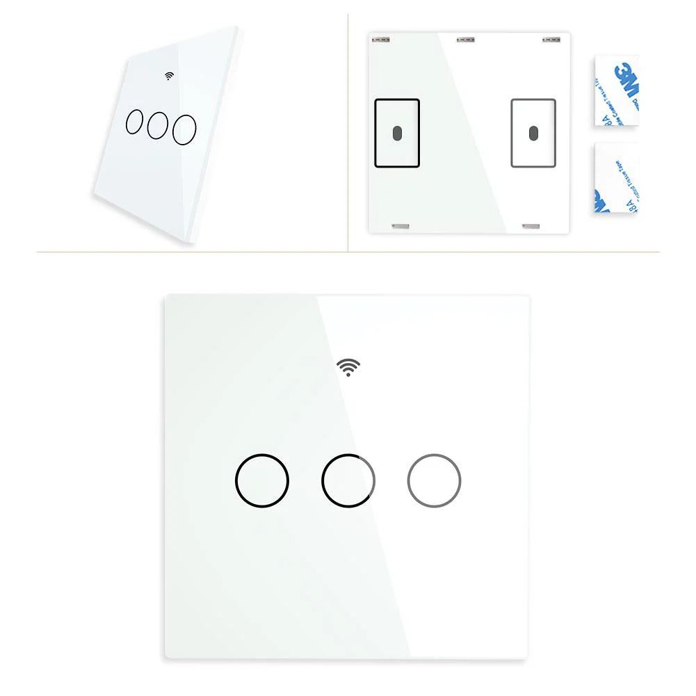 RF433 Smart Wirelesss Wall Glass Panel Transmitter Touch Switch Multi-control Remote EU 14