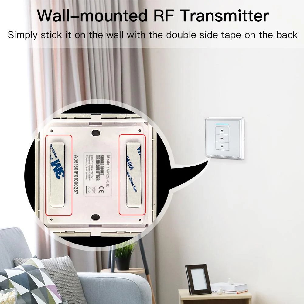 RF433 Remote Emitter For Controlling WiFi /ZigBee Curtain Motor 2