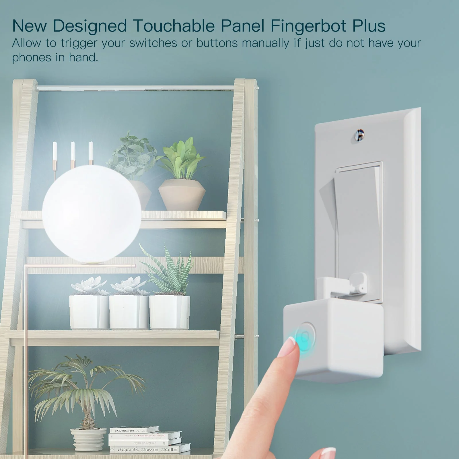 MOES Smart Fingerbot Plus, Wireless Touch Button Switch Bot ON/OFF 2