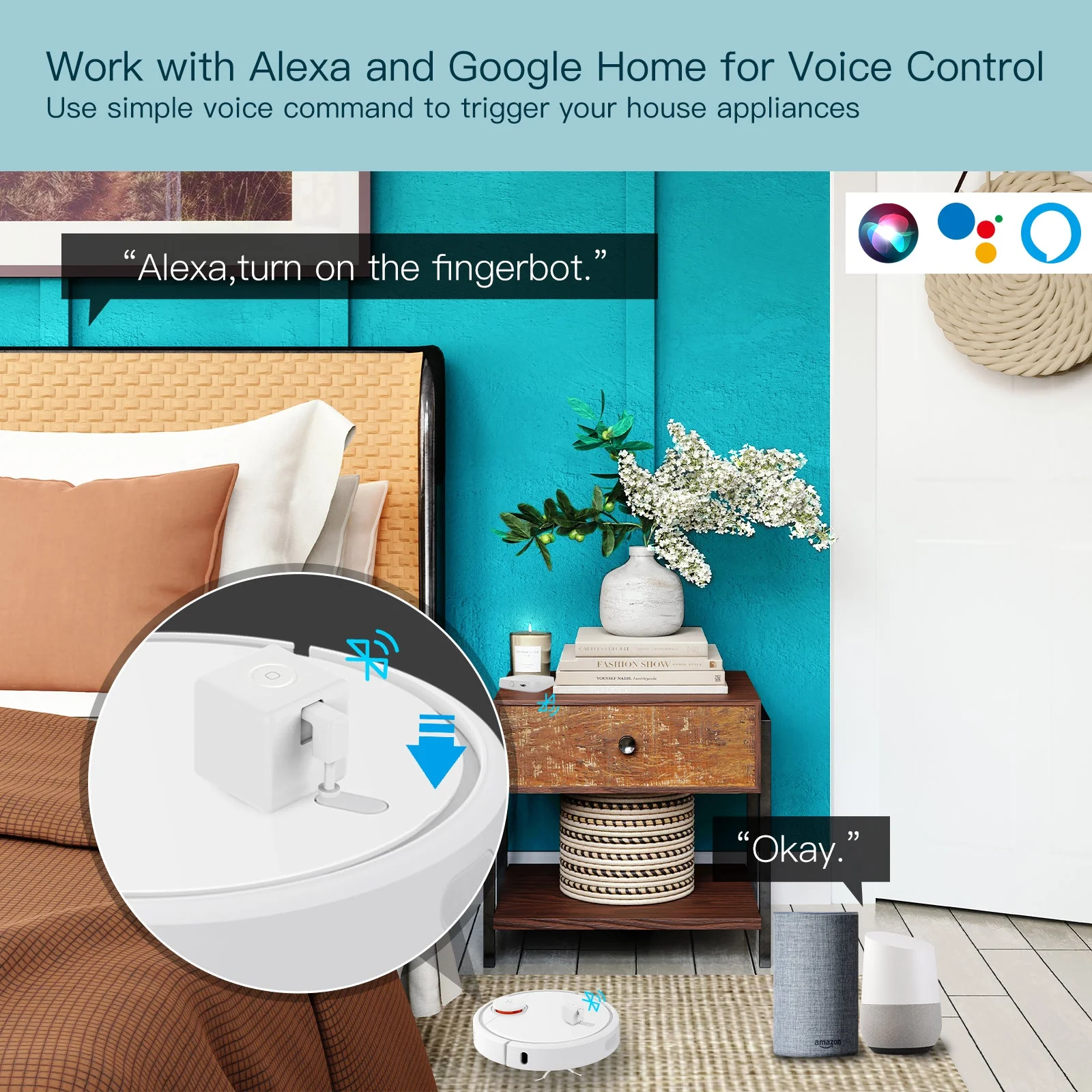 MOES Smart Fingerbot Plus, Wireless Touch Button Switch Bot ON/OFF 5