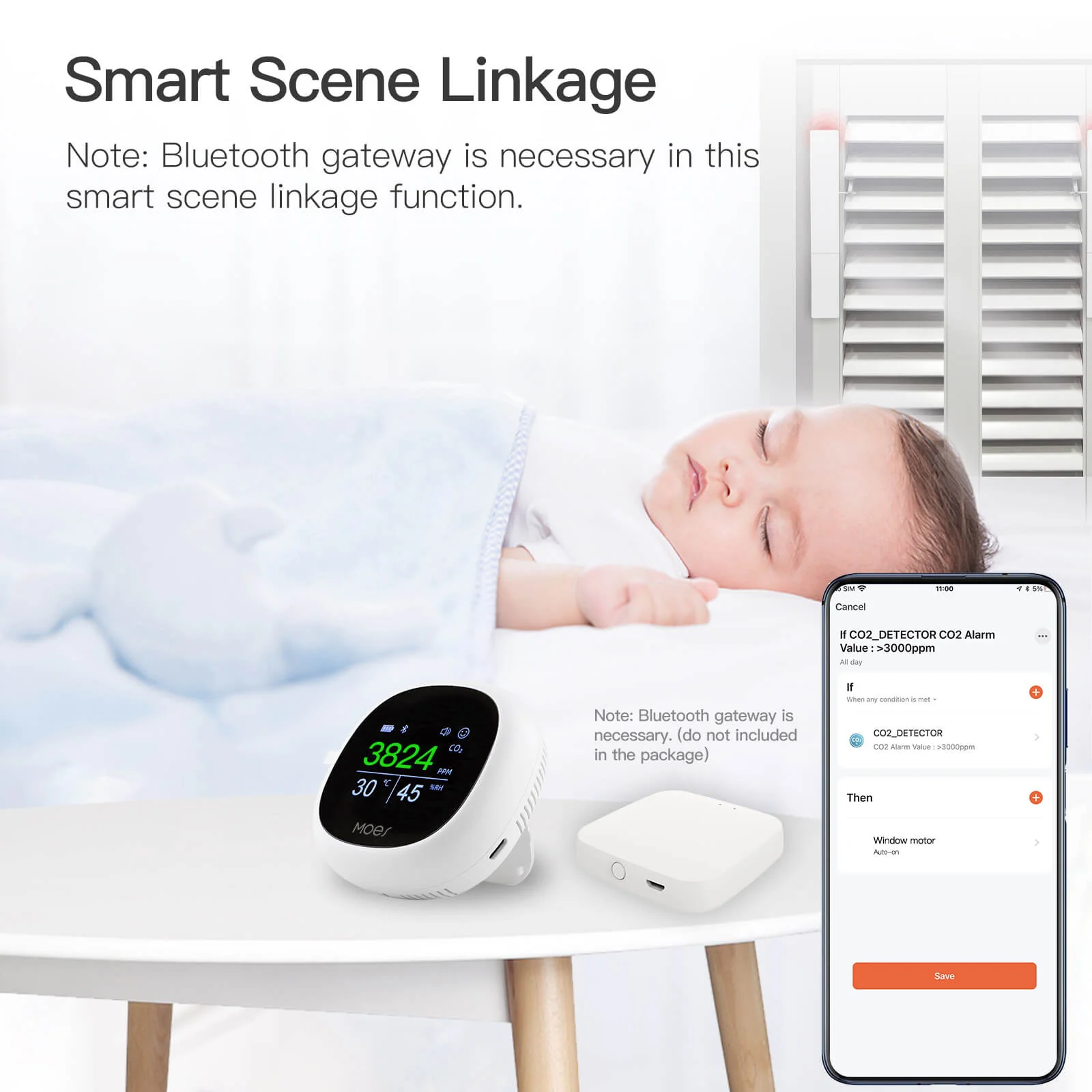 MOES BLE Smart Carbon Dioxide Tester Portable CO2 Temp Humi Air Quality Monitor 4