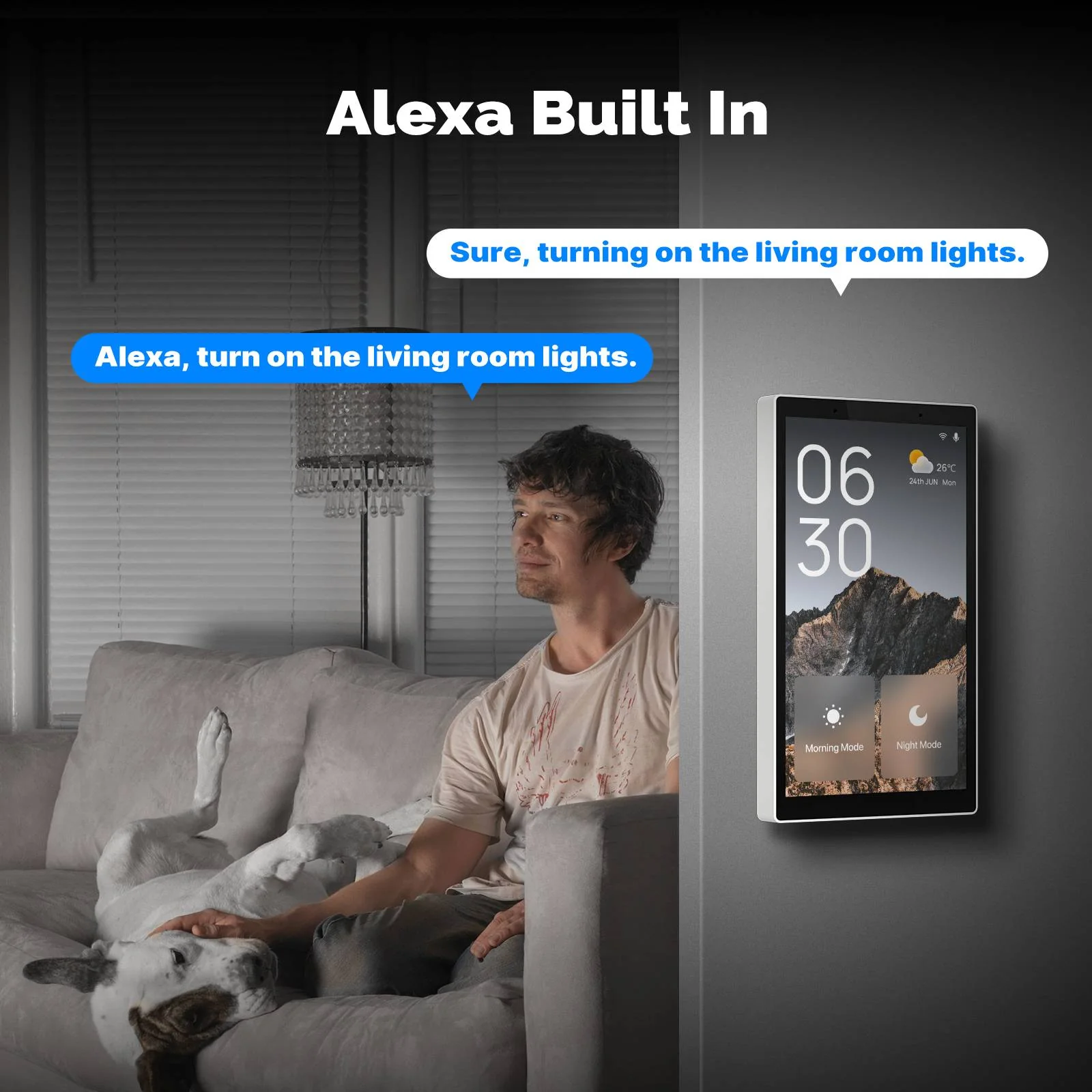 Smart Home 5-Inch Touchscreen Control In-wall Smart Panel with Alexa Built-in 3