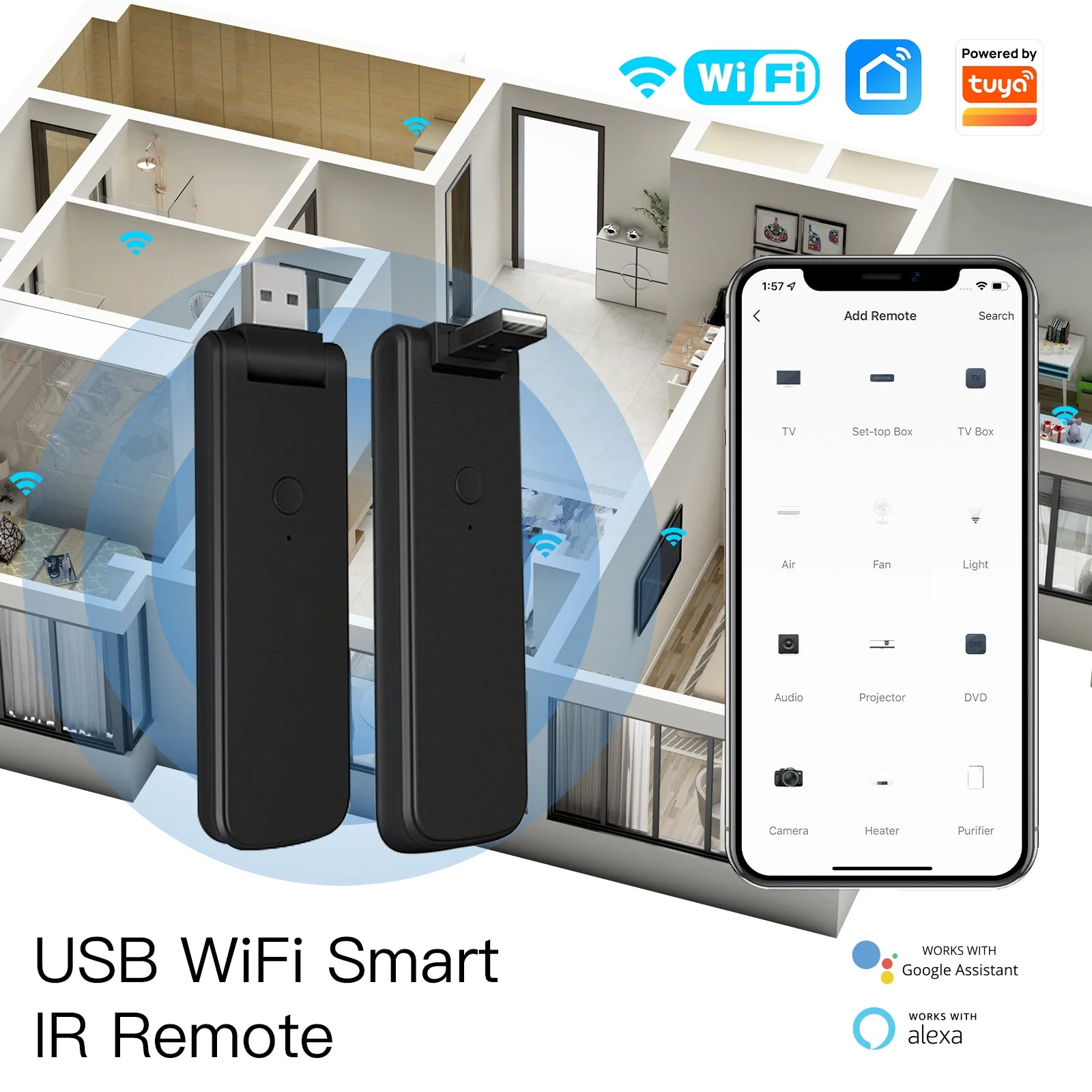 MOES WiFi USB Smart IR RF Wireless Universal Remote Controller 4