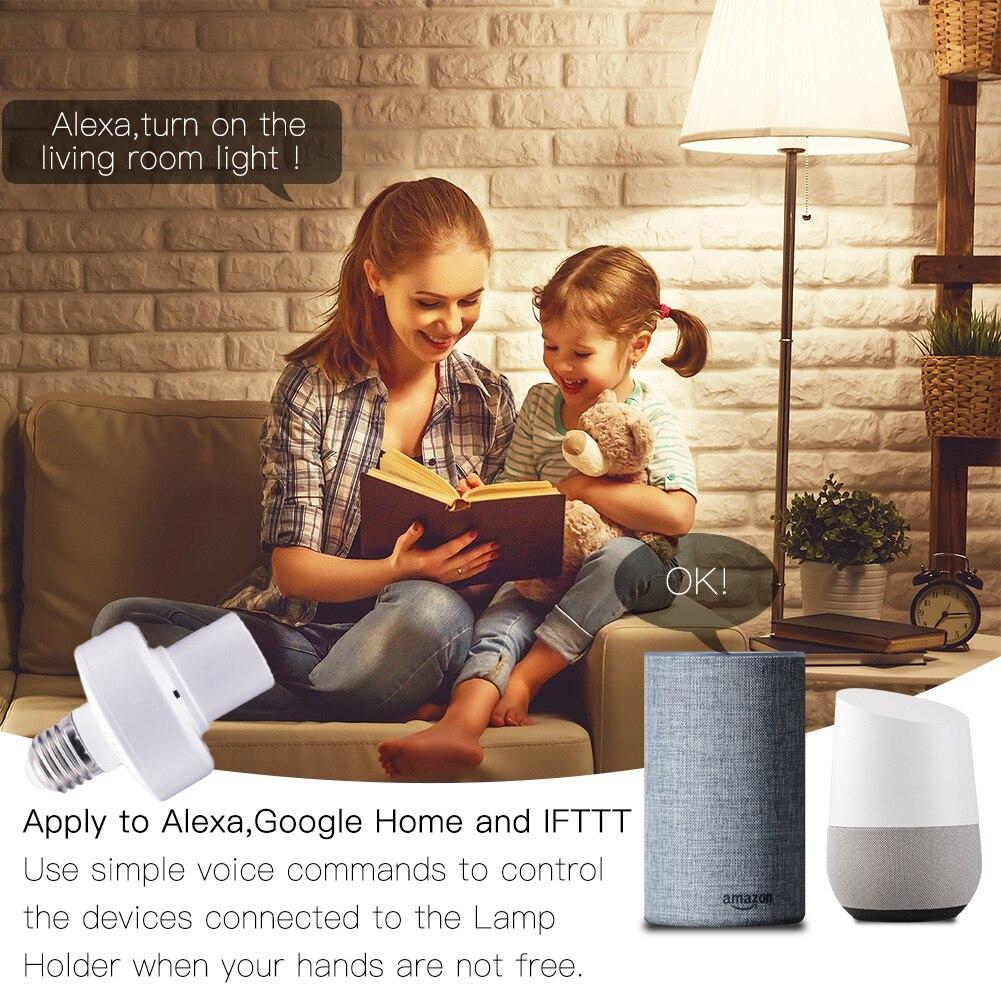 MOES WiFi Smart Light Bulb Adapter Lamp Holder Base AC 85-250V Timmer Remote E27 Lampholder 2
