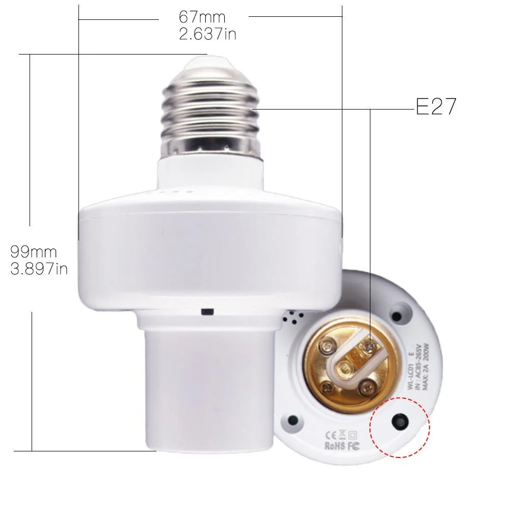 MOES WiFi Smart Light Bulb Adapter Lamp Holder Base AC 85-250V Timmer Remote E27 Lampholder 6