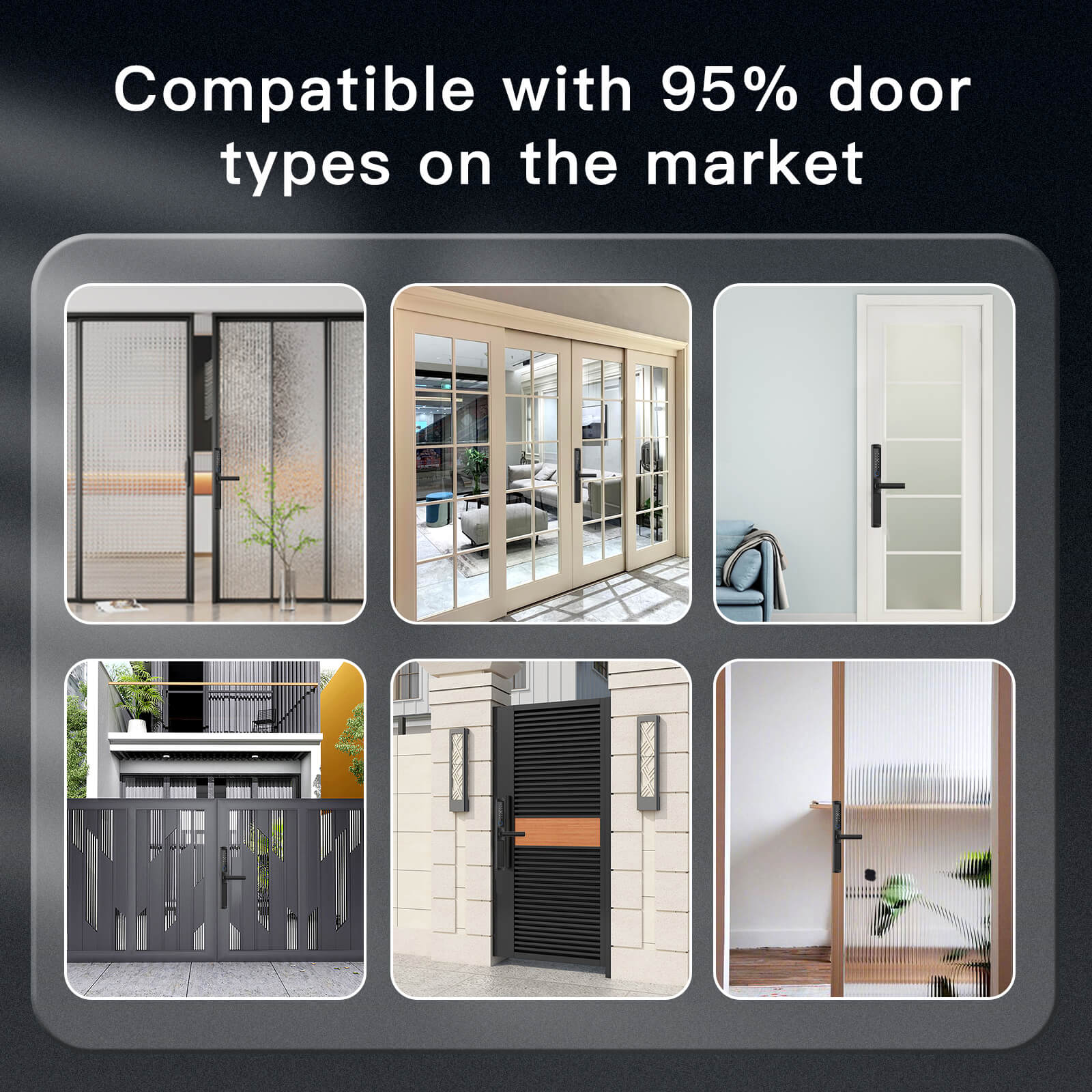 MOES WiFi Smart Narrow Side Fingerprint Coded Door Lock Remote Control Waterproof Two Handle Optional 2
