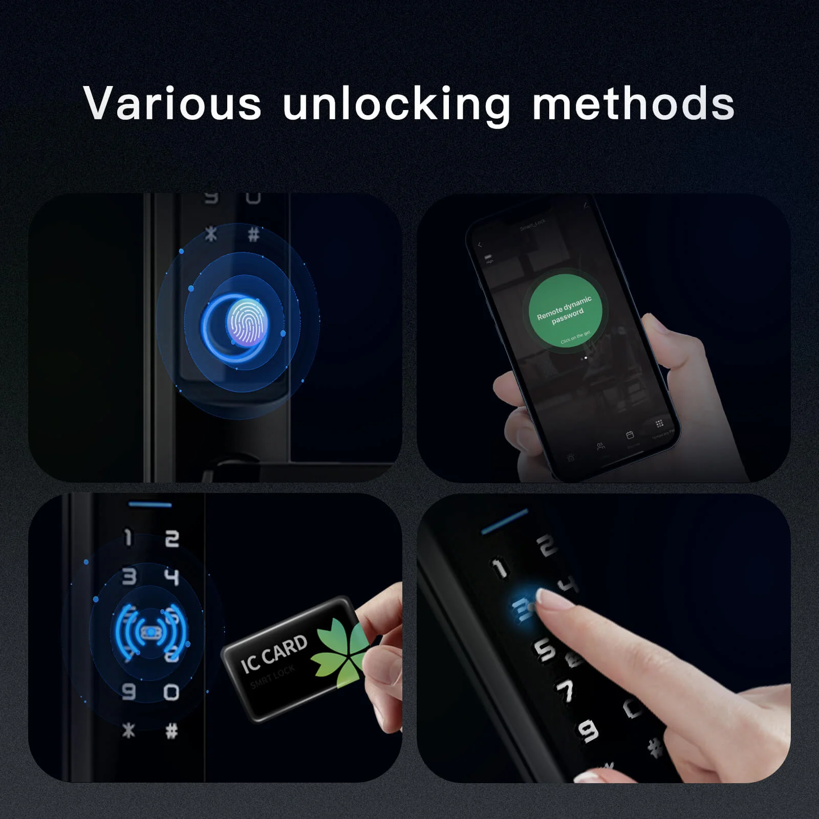 MOES WiFi Smart Narrow Side Fingerprint Coded Door Lock Remote Control Waterproof Two Handle Optional 5
