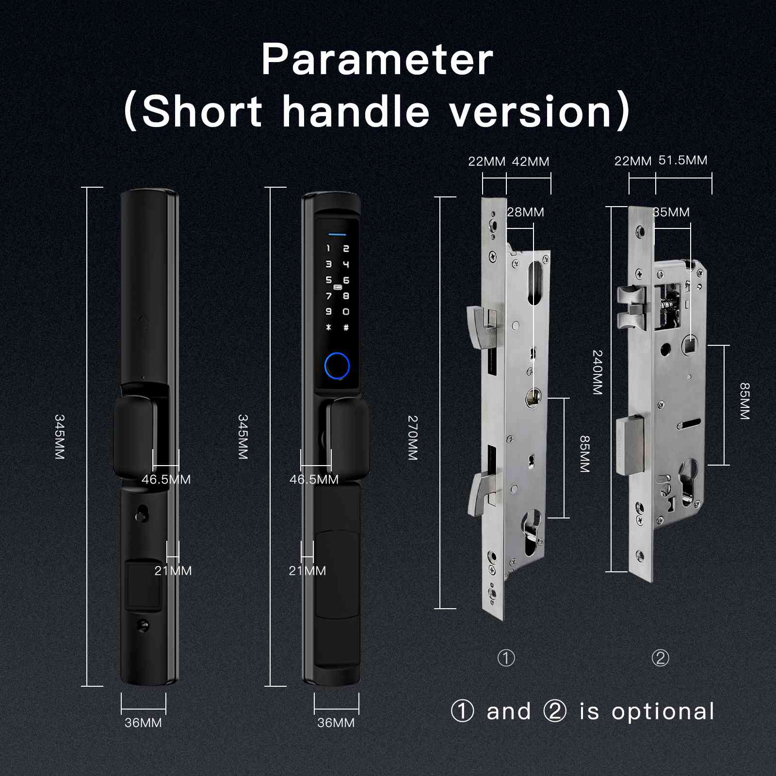 MOES WiFi Smart Narrow Side Fingerprint Coded Door Lock Remote Control Waterproof Two Handle Optional 6