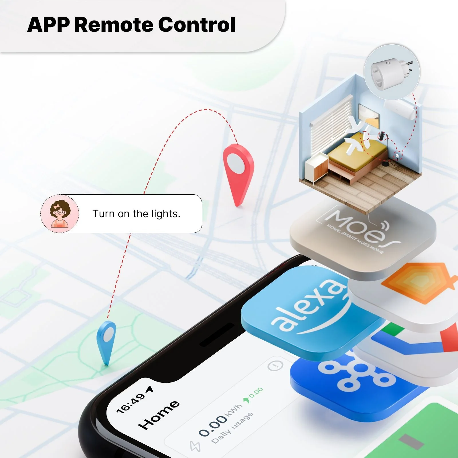 Smart Plug Matter WiFi Socket 16A Outlet Power Monitor EU Version 2