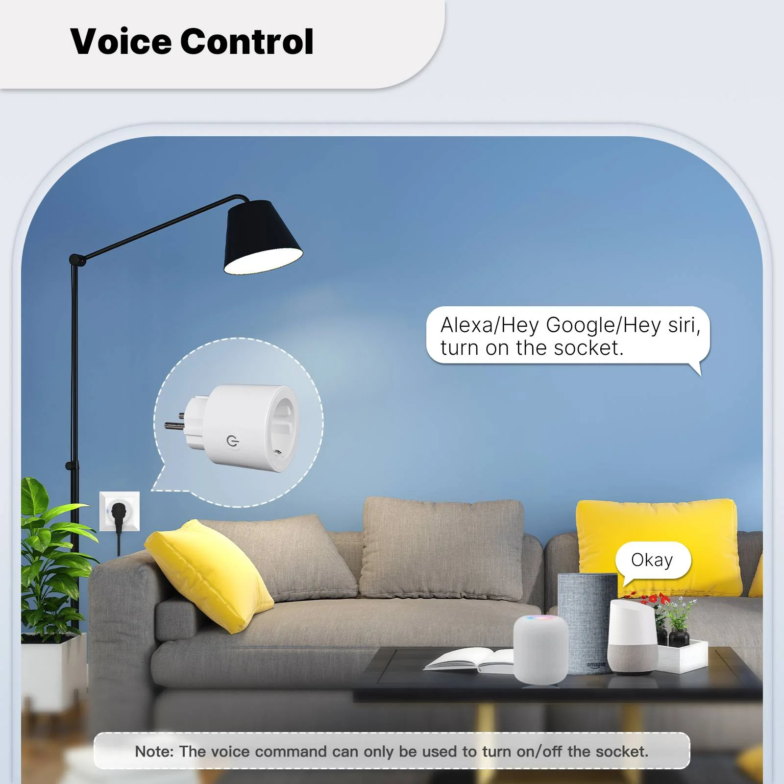 Smart Plug Matter WiFi Socket 16A Outlet Power Monitor EU Version 6