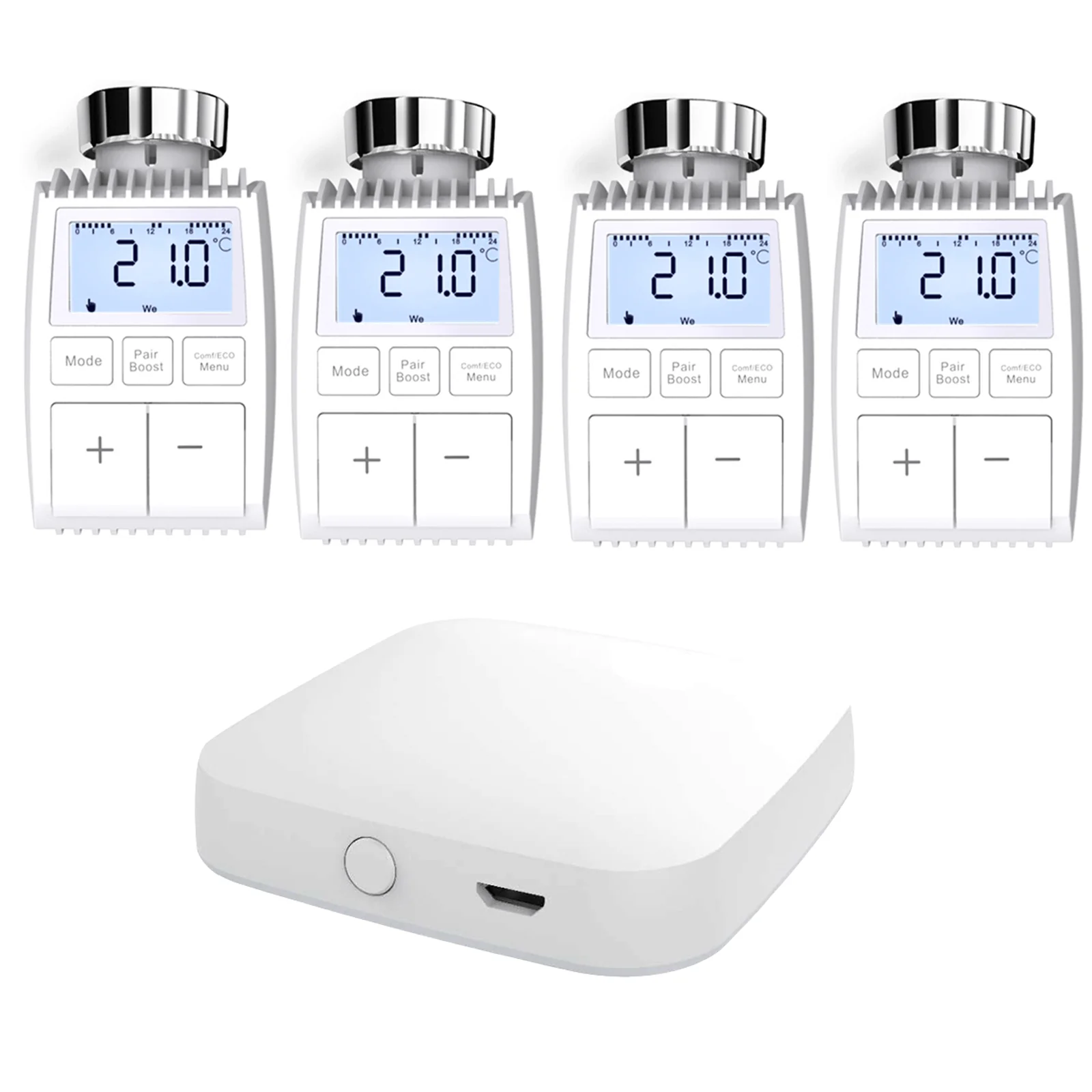 Smart Programmable Radiator Actuator Valve Tuya ZigBee3.0 Round Screen Thermostat Temperature Controller 17
