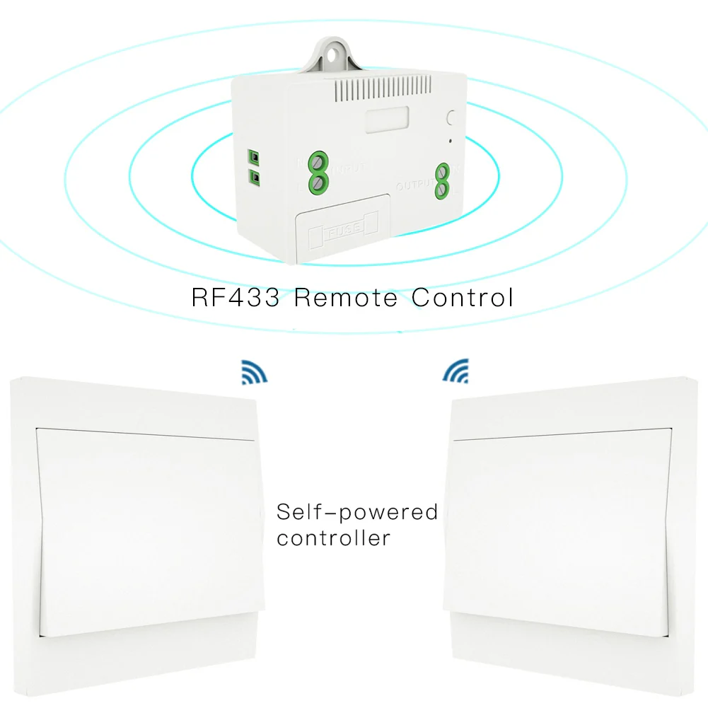 Smart RF433 Transmitter Push Button Switch Multi-Control Self-powered EU