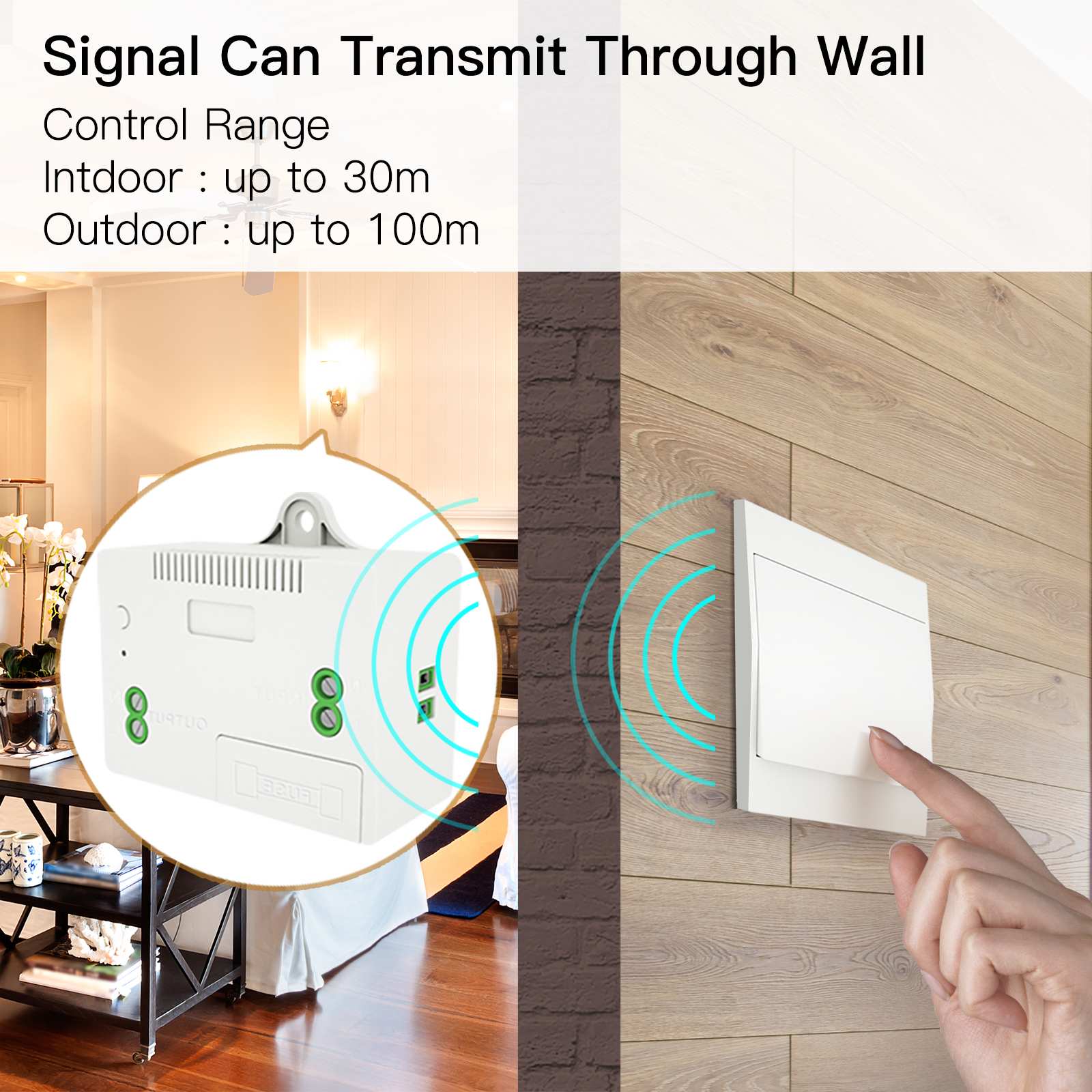 Smart RF433 Transmitter Push Button Switch Multi-Control Self-powered EU 3