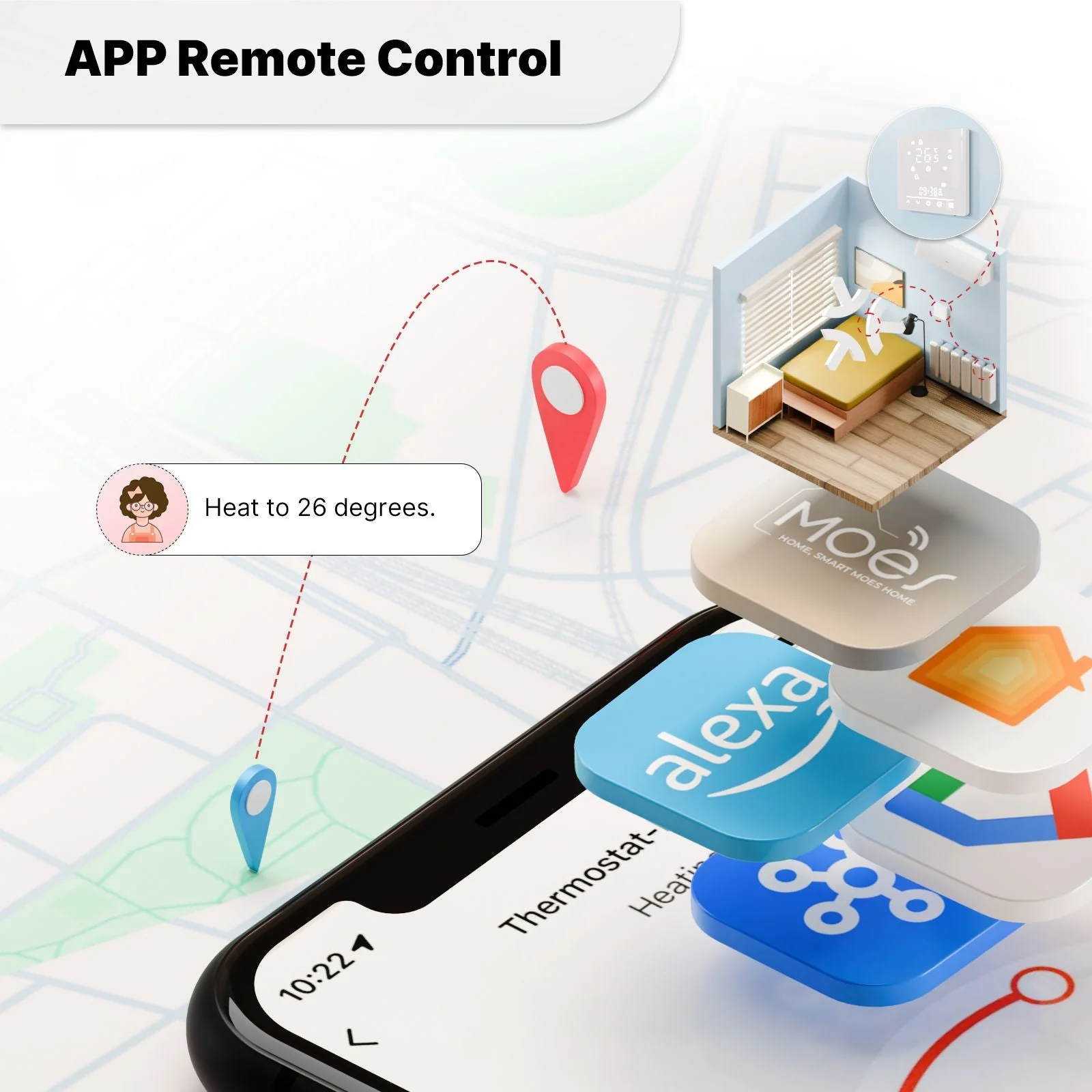 Smart Thermostat Matter WiFi Temperature Controller Water/ Electric /Gas /Boiler Floor Heating 2