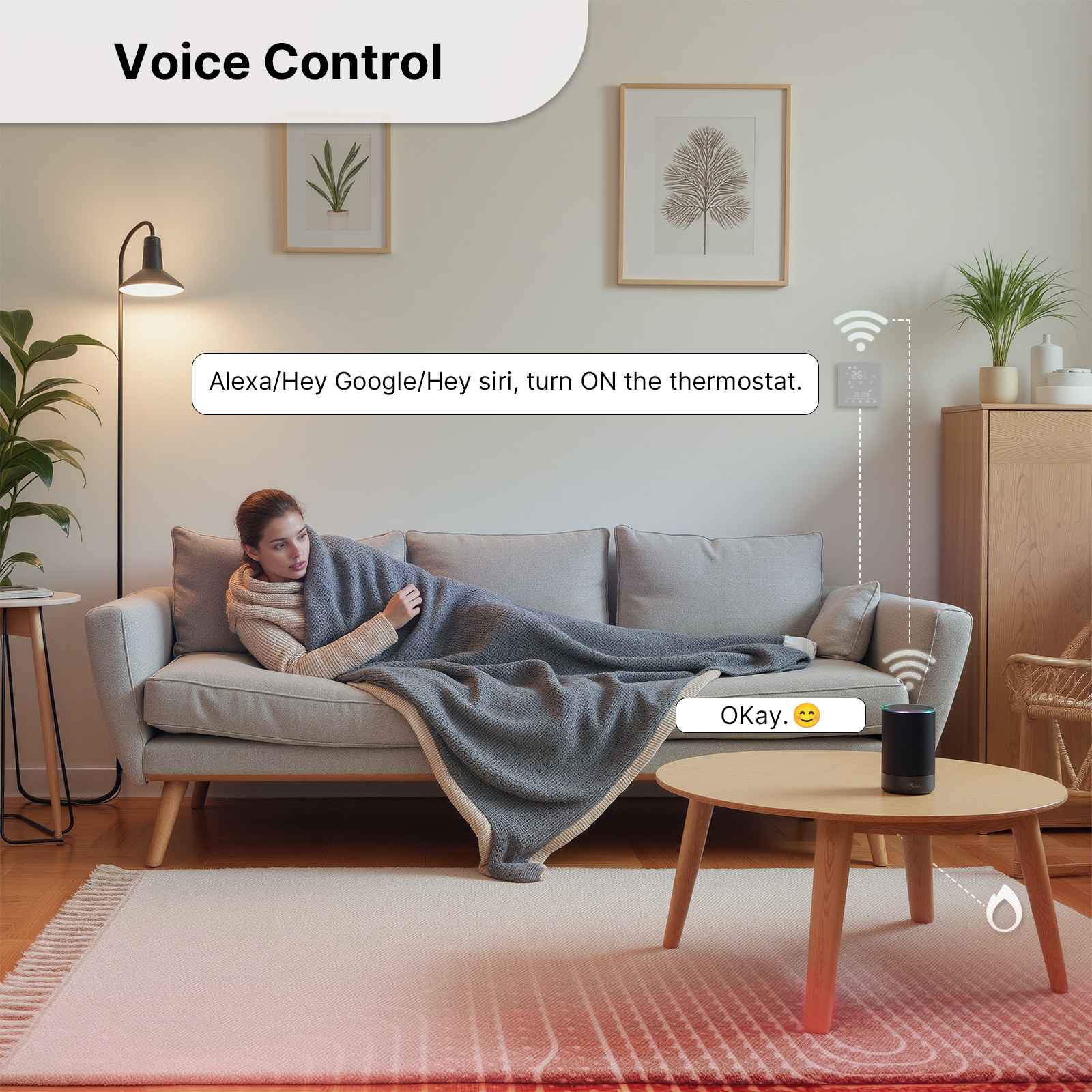 Smart Thermostat Matter WiFi Temperature Controller Water/ Electric /Gas /Boiler Floor Heating 3