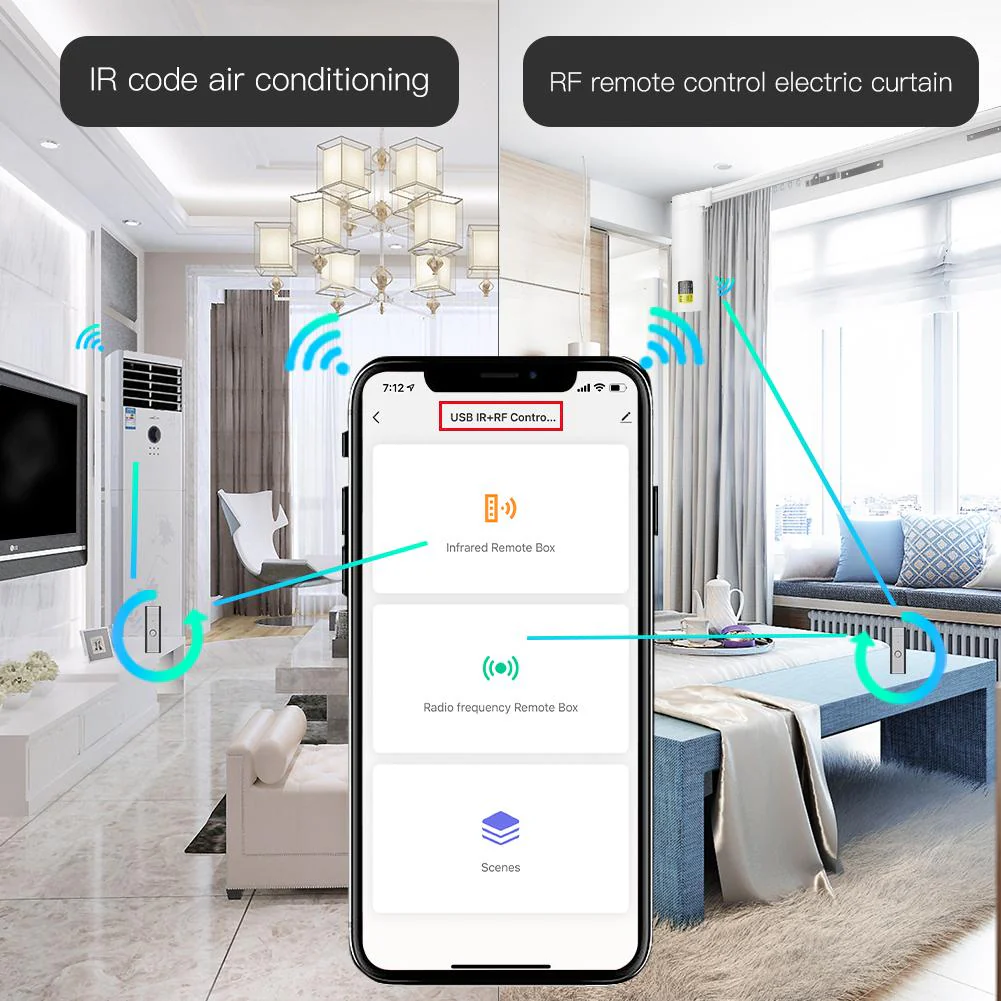 WiFi IR+RF Tuya Smart Remote Controller Wireless USB Controller for TV Fan 6