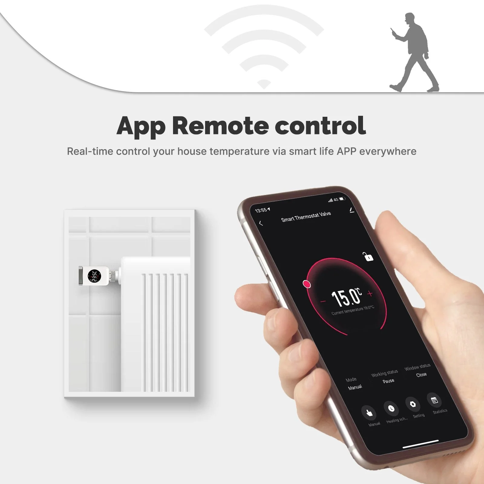 Smart Wifi/Zigbee Thermostatic Radiator Valve TRV Programmable Temperature Controller 2