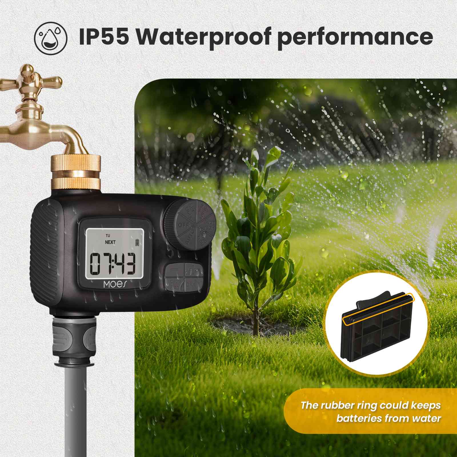 Sprinkler Timer For Garden Hose Drip Irrigation Auto Watering 1-Outlet 4