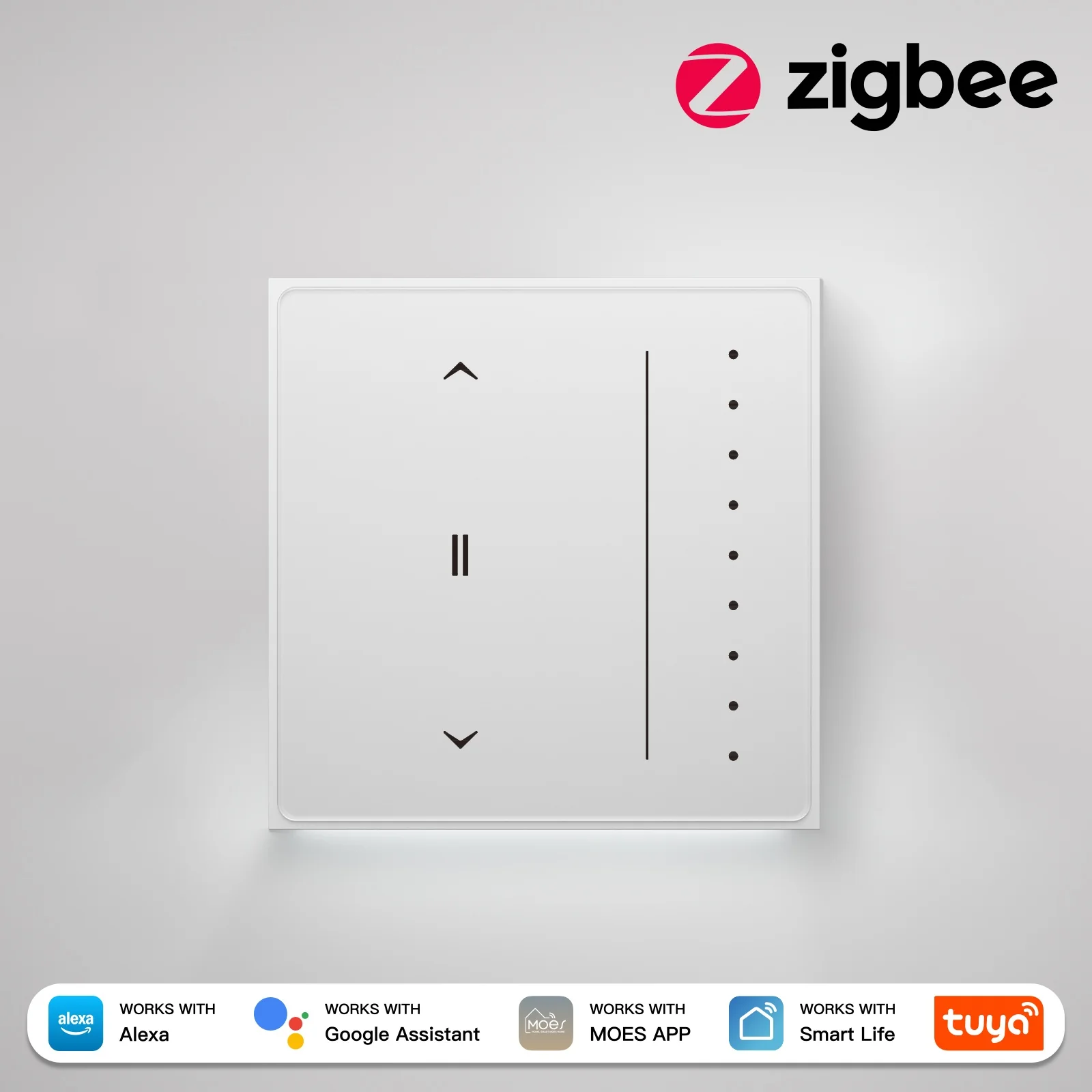Star Feather Series Zigbee Smart Curtain Switch Anti-Glare Touch Panel Flowing Backlight EU Version 7