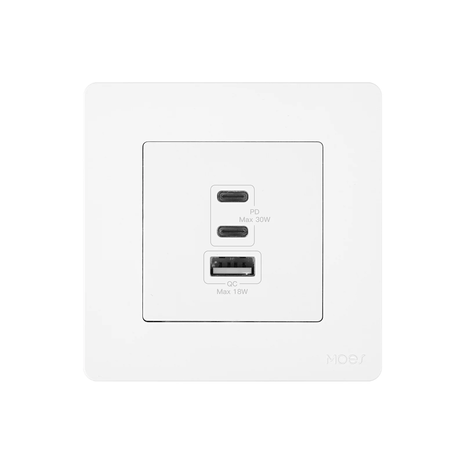 Star Ring 30W/65W Fast Charging PD3.0 Wall Electrical Outlet Charger GaN Socket 3 Ports Type C USB A 7