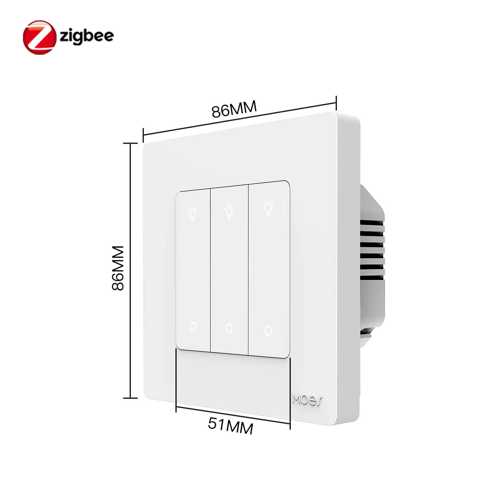 MOES Star Ring ZigBee Smart Dimmer Switch for Light Dimming Work with Alexa Google Home Dimmable 1-3Gang 10