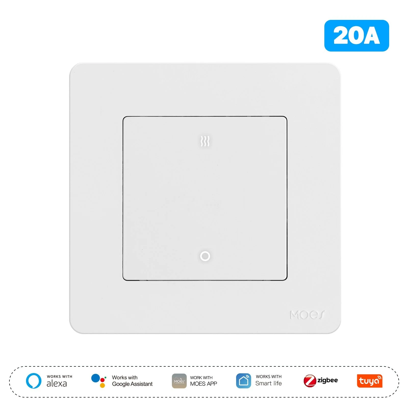 Star Ring ZigBee Smart Double Pole Heater/AC Switch 20A High Load With Electricity Monitor EU Standard 6