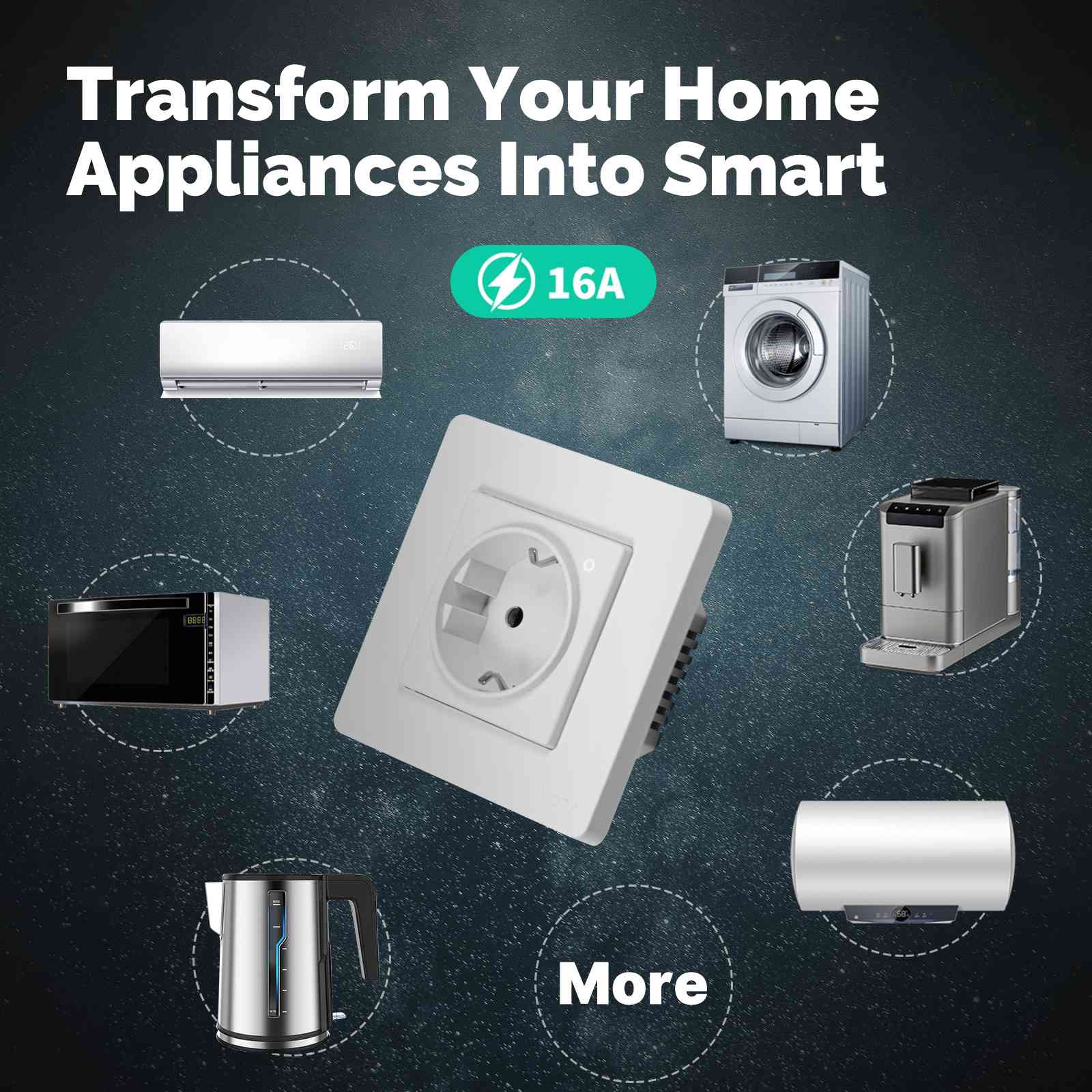 Star Ring ZigBee Smart Socket EU Wall Embedded Outlet Energy Monitor 5