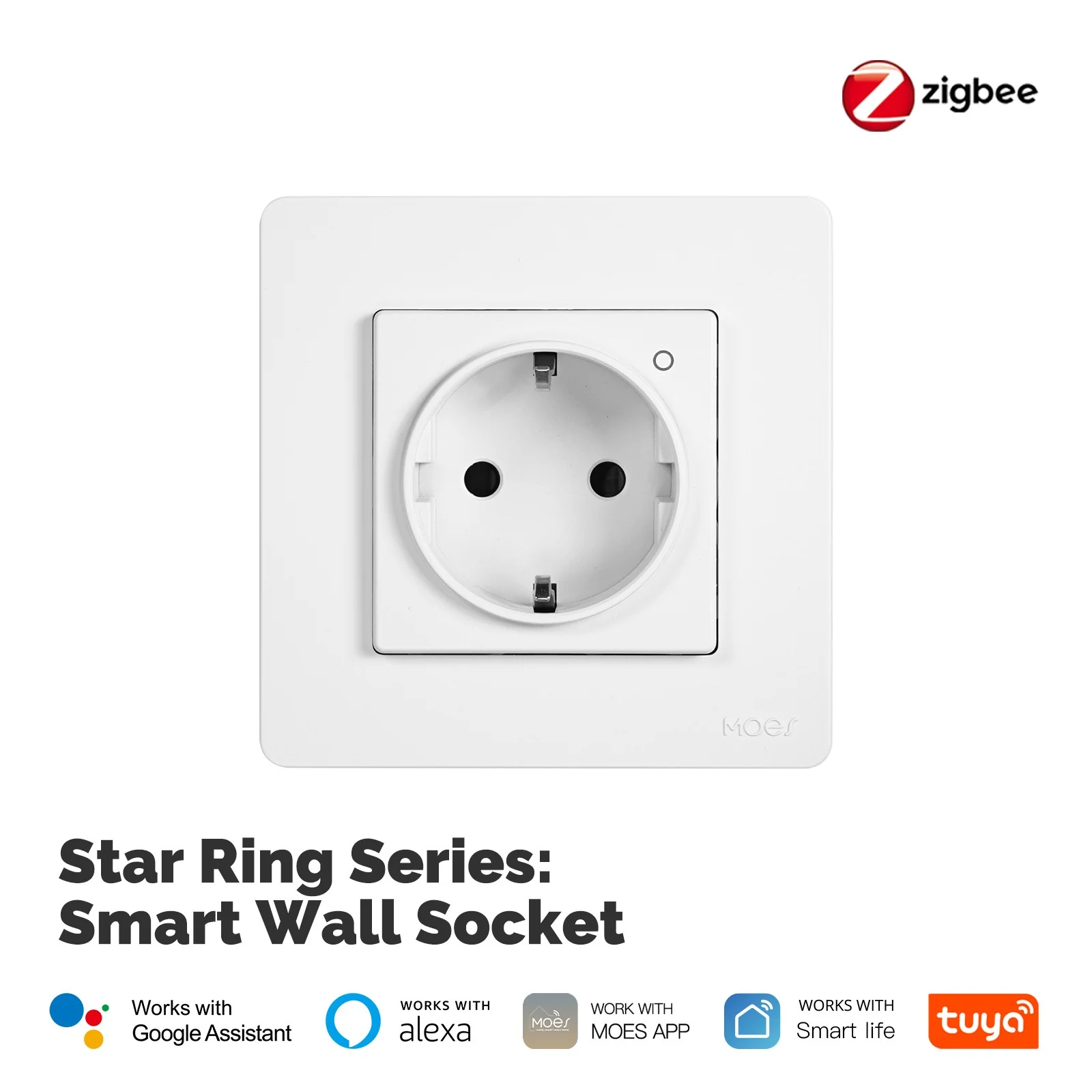 Star Ring ZigBee Smart Socket EU Wall Embedded Outlet Energy Monitor 7