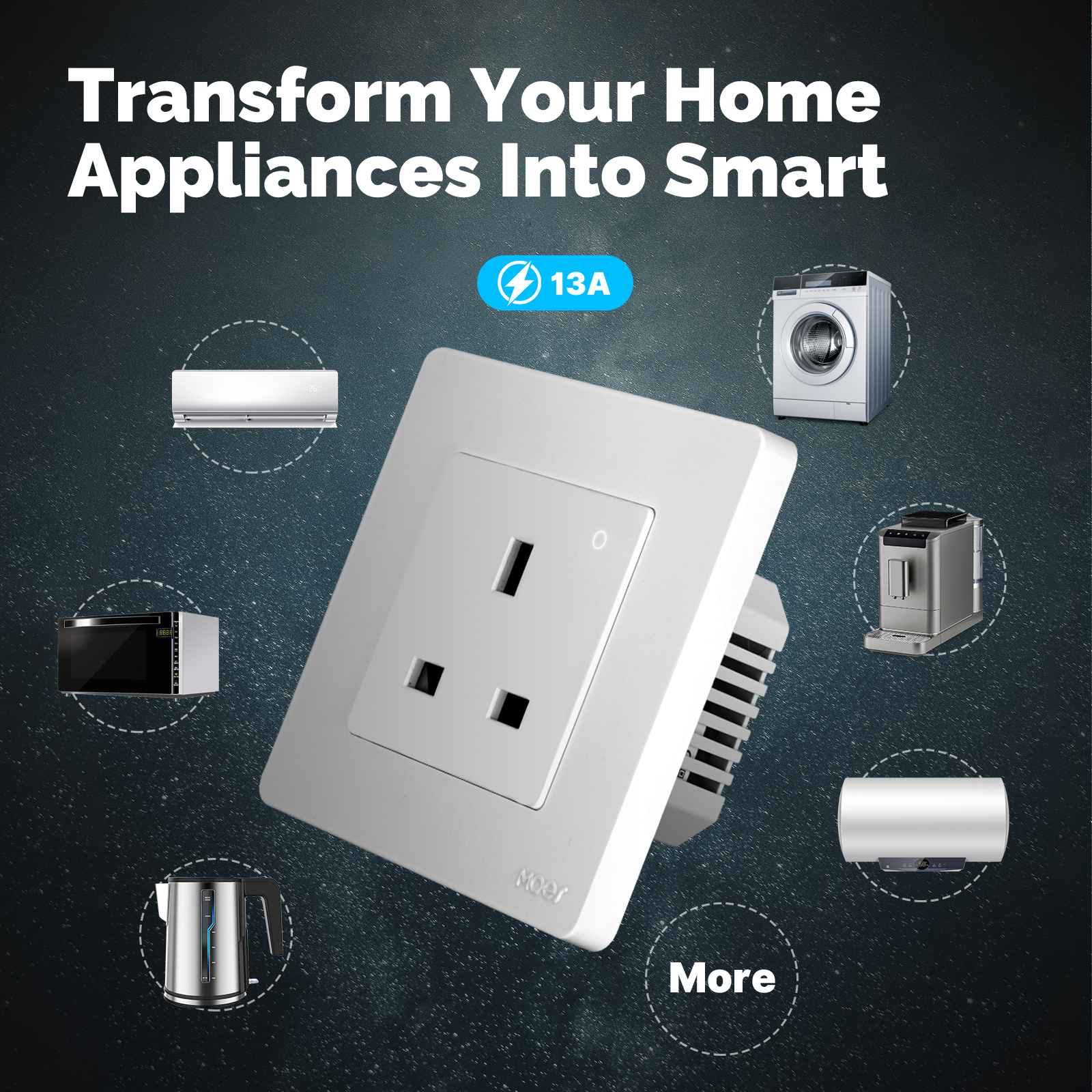 Star Ring ZigBee Smart Socket UK Wall Embedded Outlet Energy Monitor 4