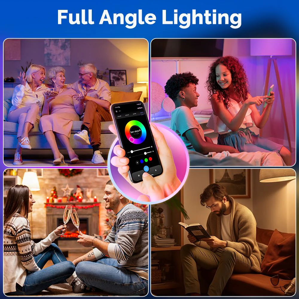 Tuya GU10 Matter WiFi Smart LED Bulb with Voice Control, Dimmable 5W Light 2700-6500K RGB Colors 5