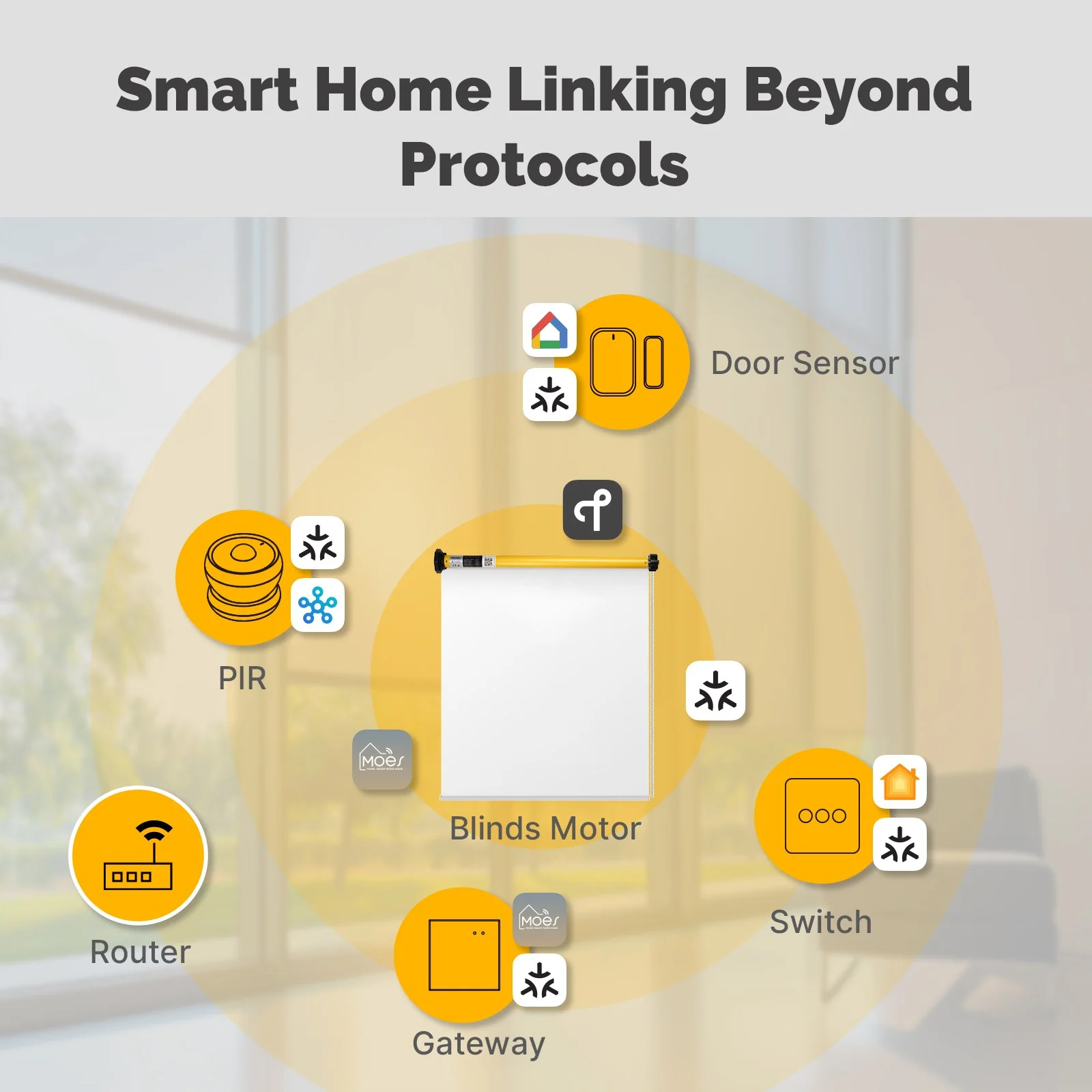 Tuya Matter Over Thread Smart Roller Blinds Motor 38mm Tube Curtain Automation for Alexa Google Home HomeKit 5